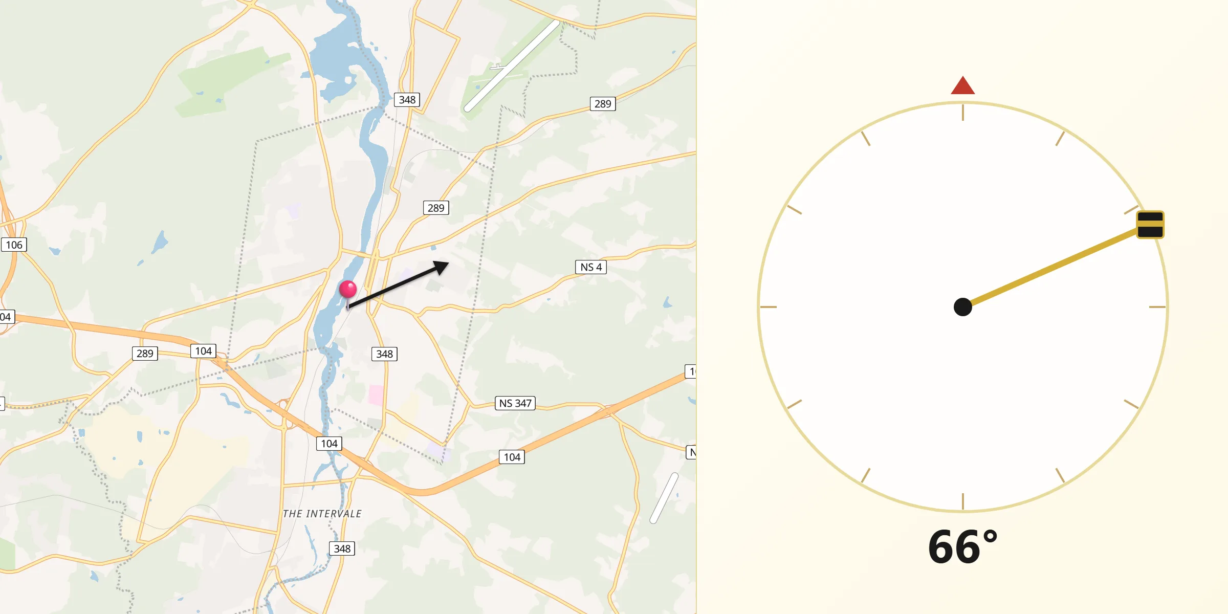 Qibla Direction from New Glasgow