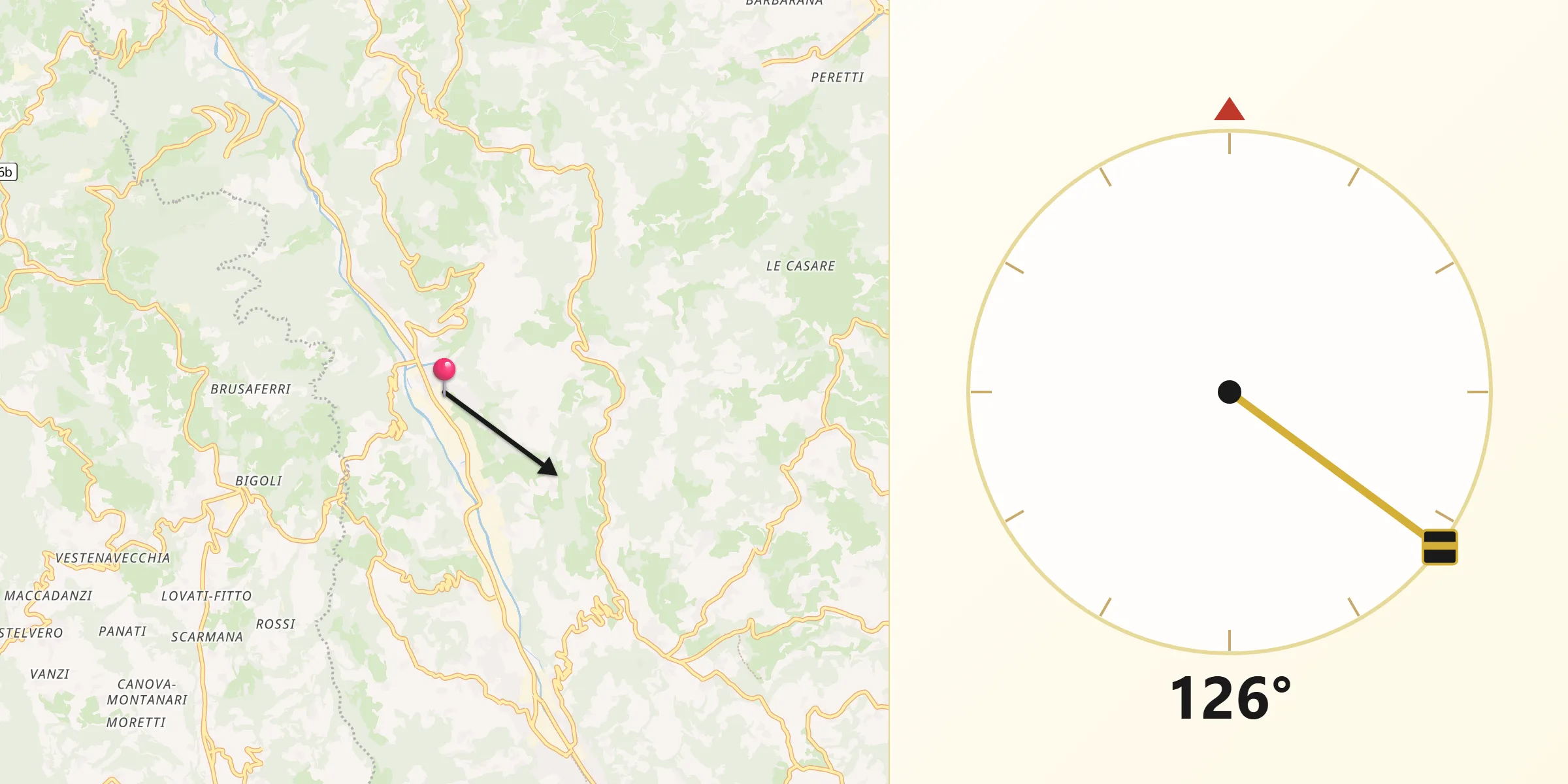 Direzione della Qibla da San Pietro Mussolino