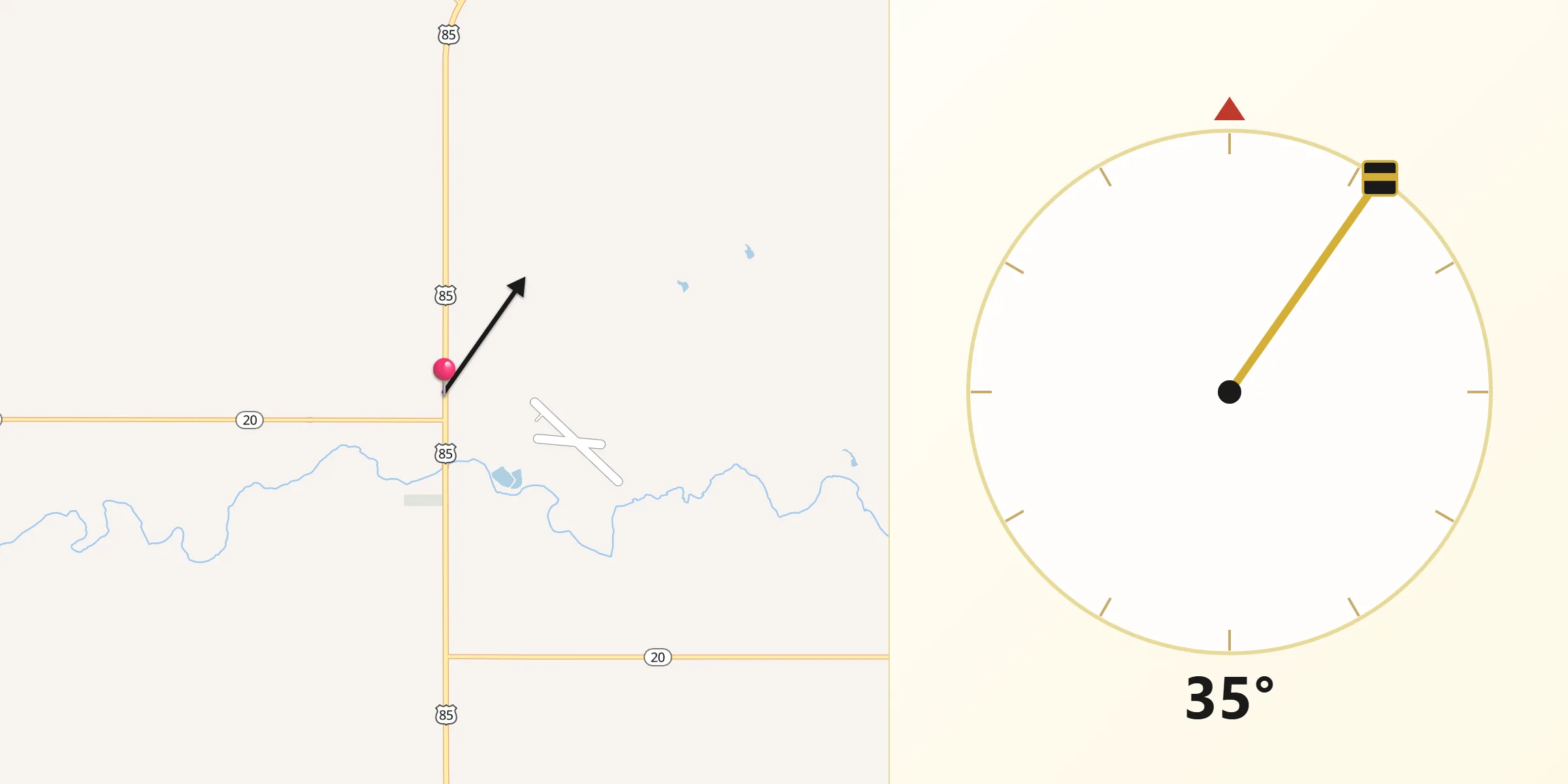 Direzione della Qibla da Buffalo