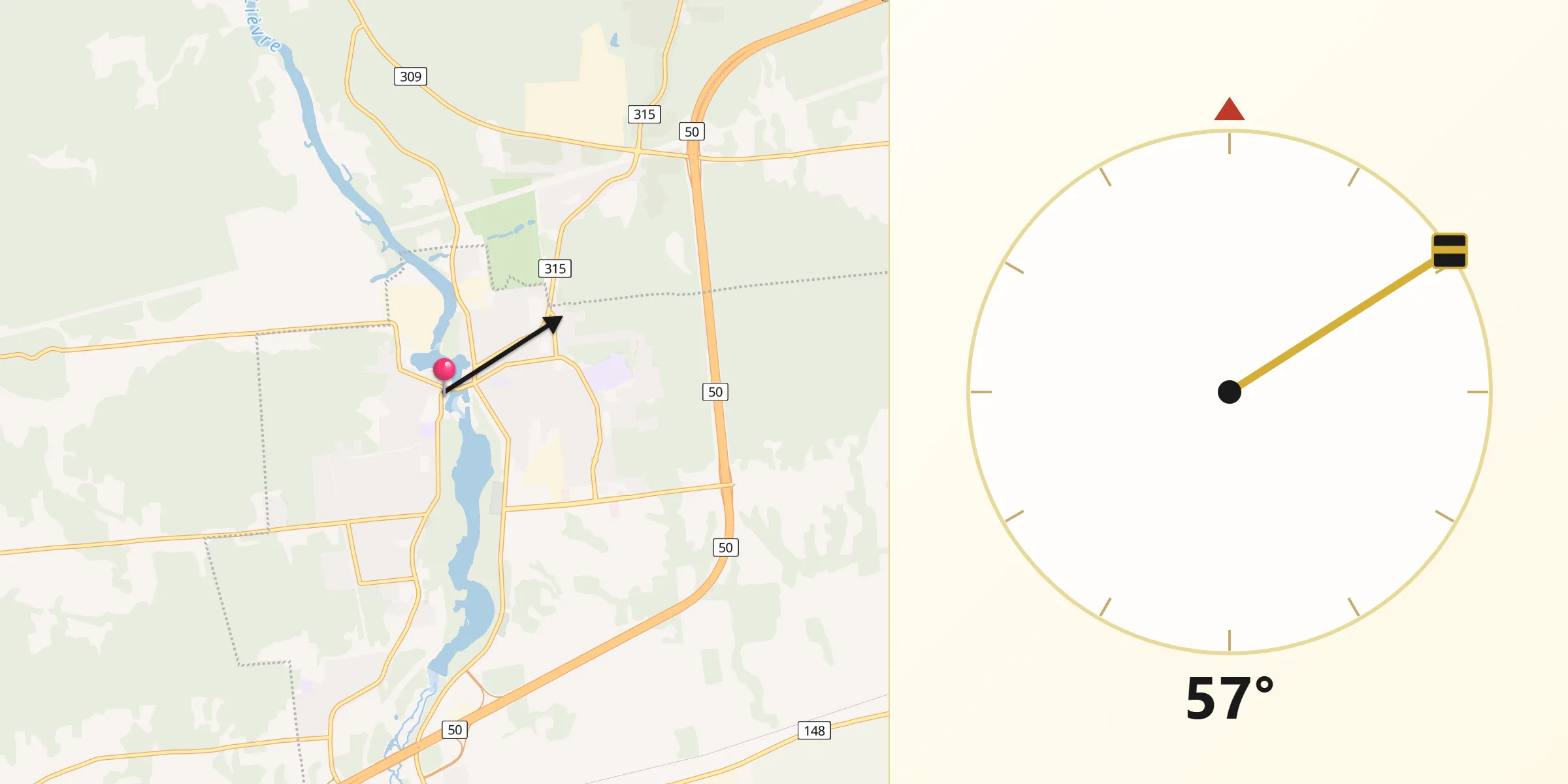 Qibla Direction from Buckingham