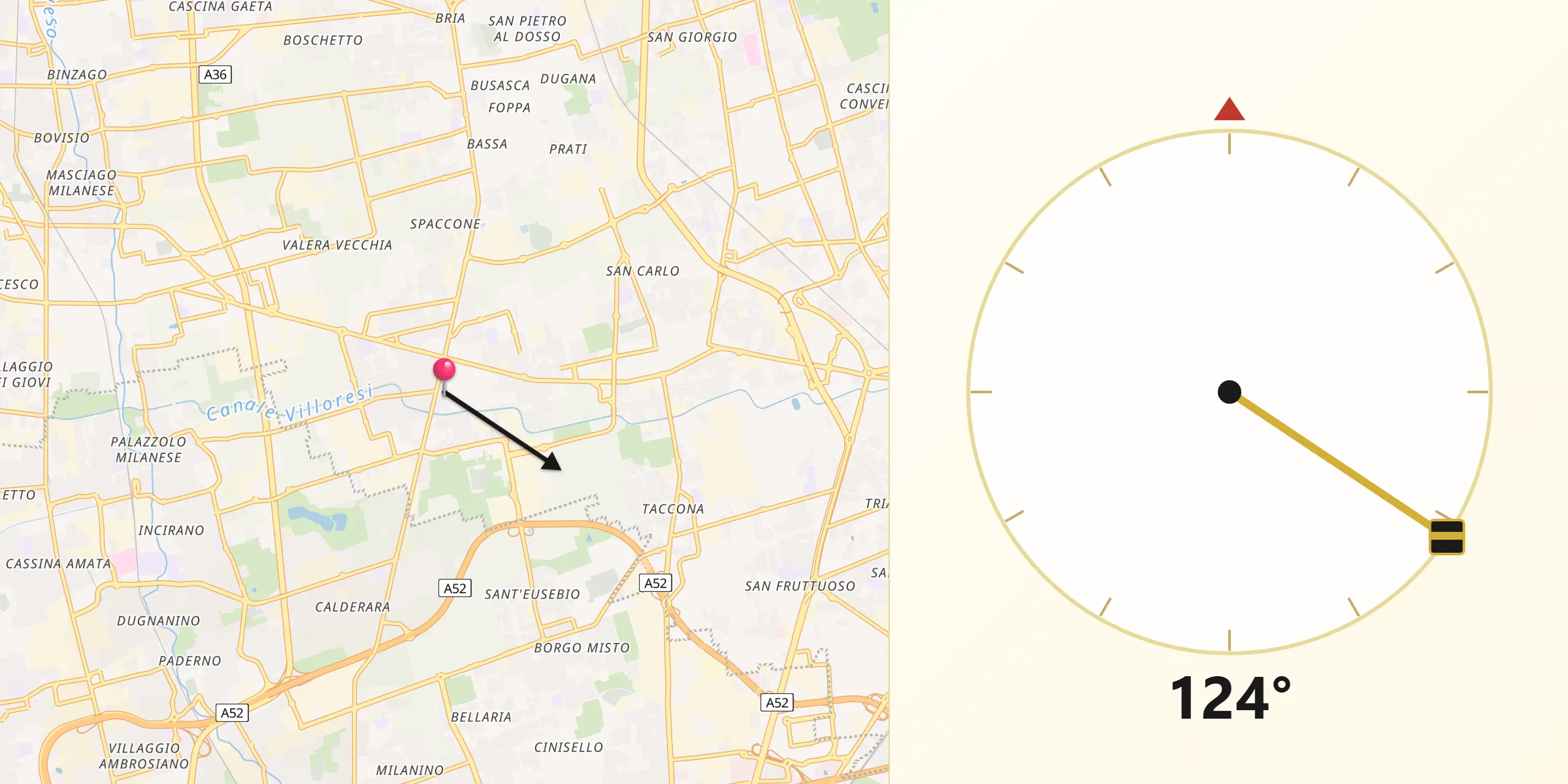 Direzione della Qibla da Nova Milanese
