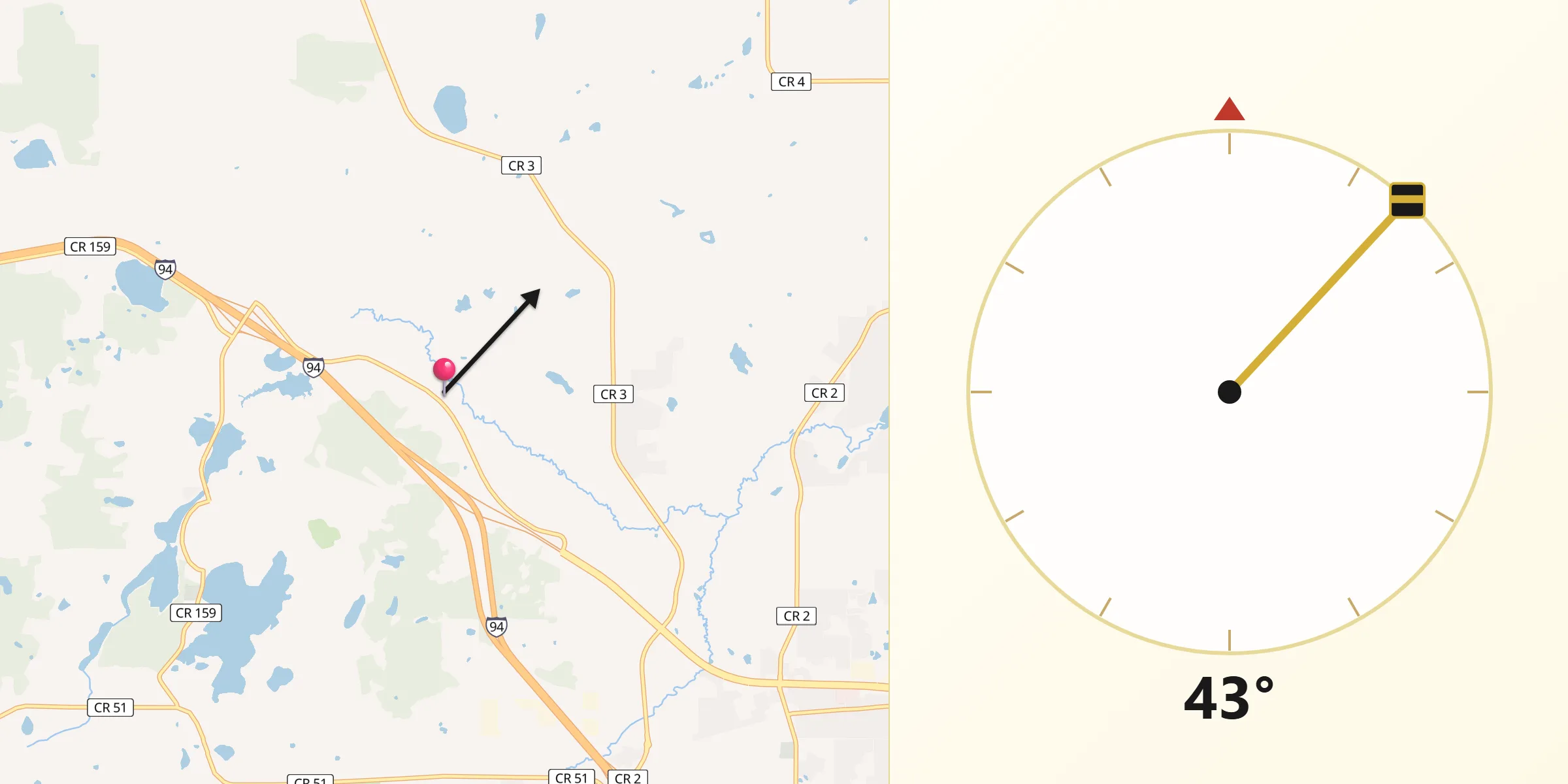 Qibla Direction from Collegeville