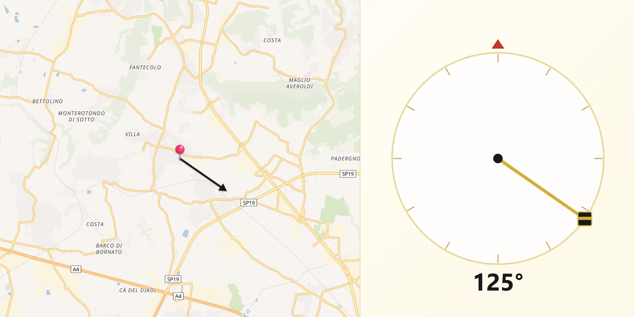 Direzione della Qibla da Passirano