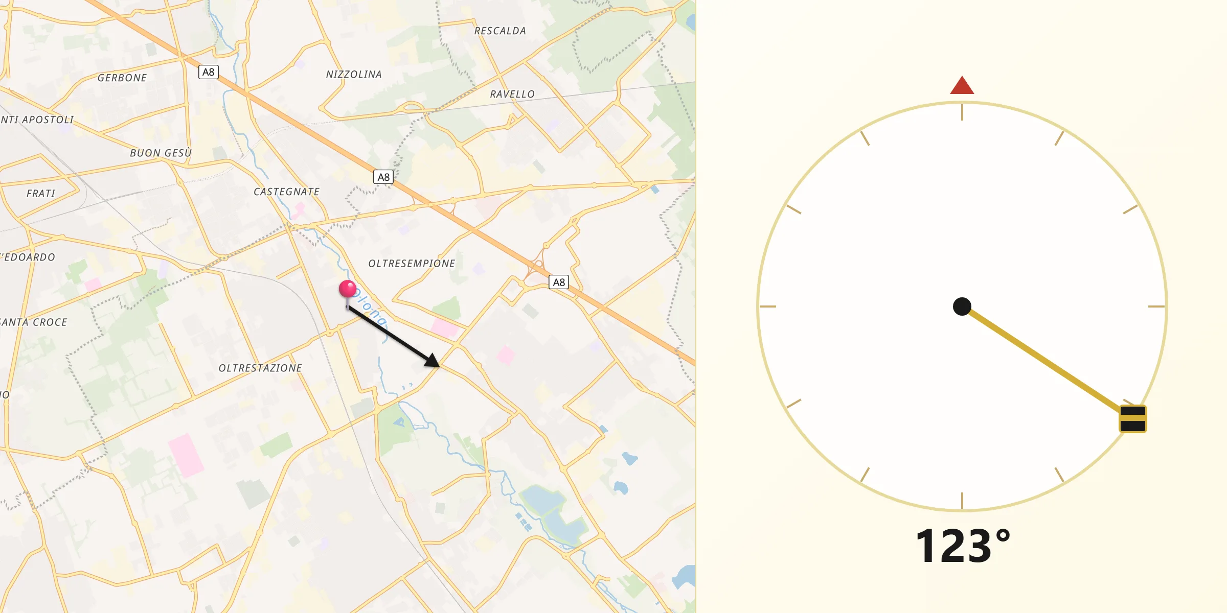 Direzione della Qibla da Legnano