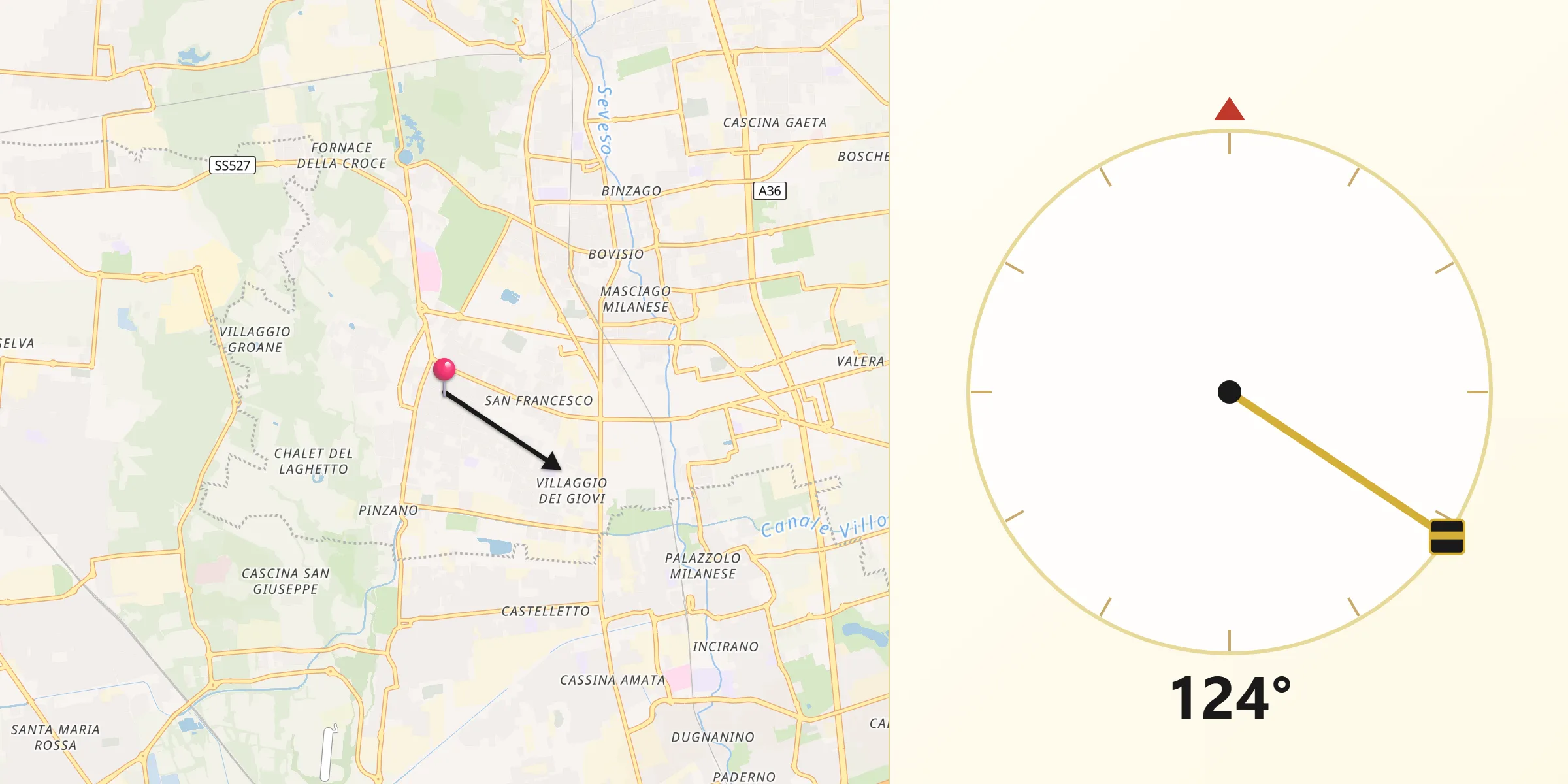 Direzione della Qibla da Limbiate