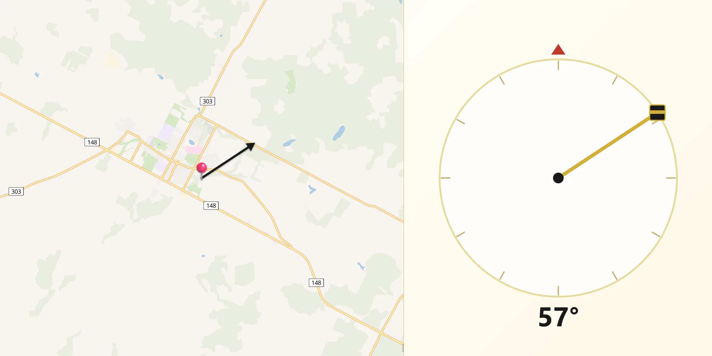 Qibla Direction from Shawville
