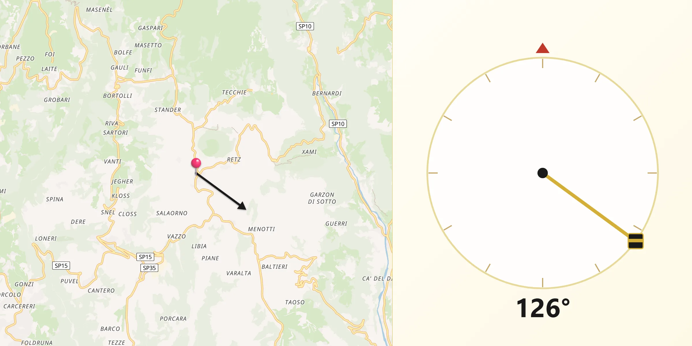 Direzione della Qibla da Velo Veronese