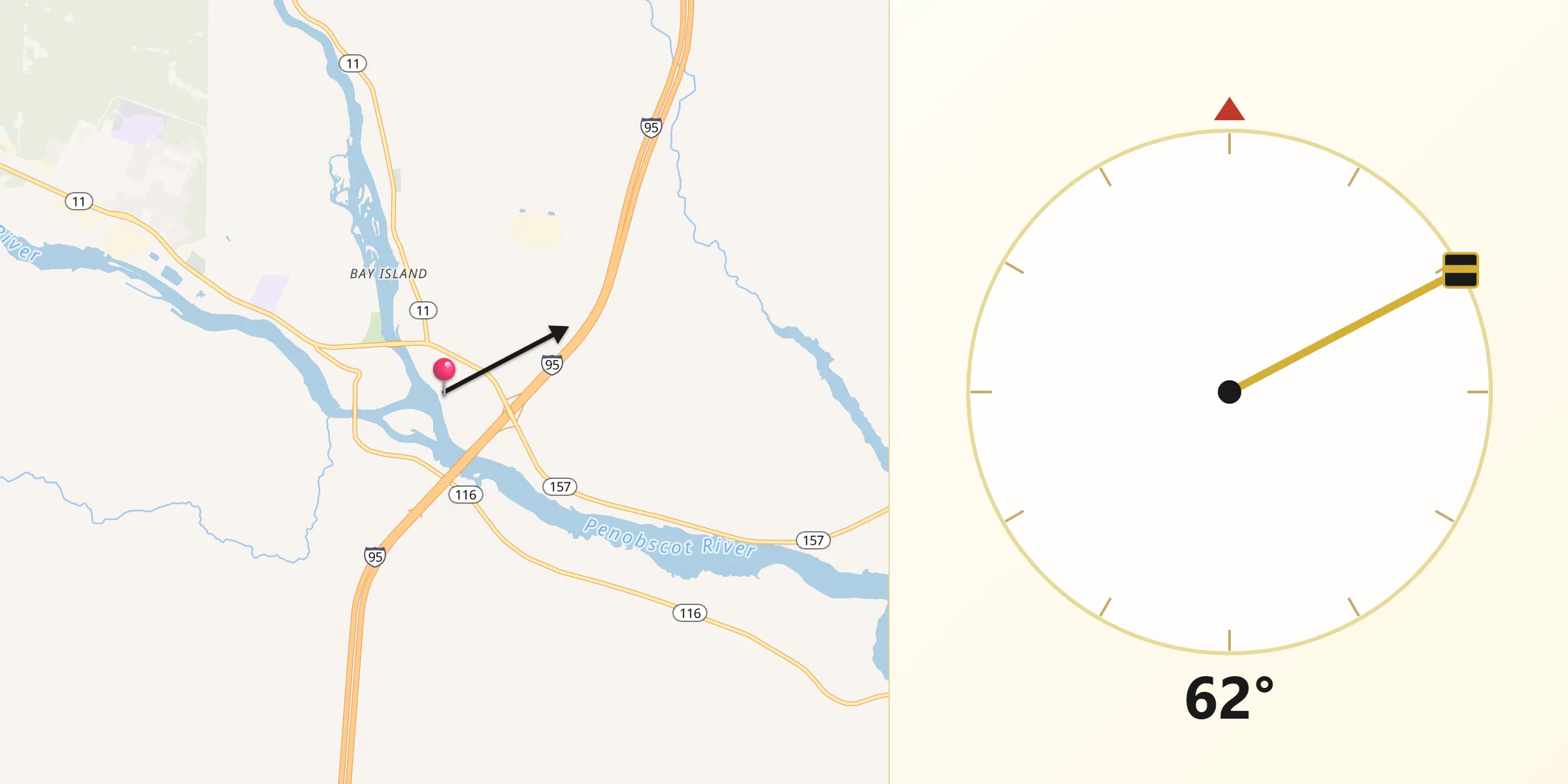 Qibla Direction from Medway