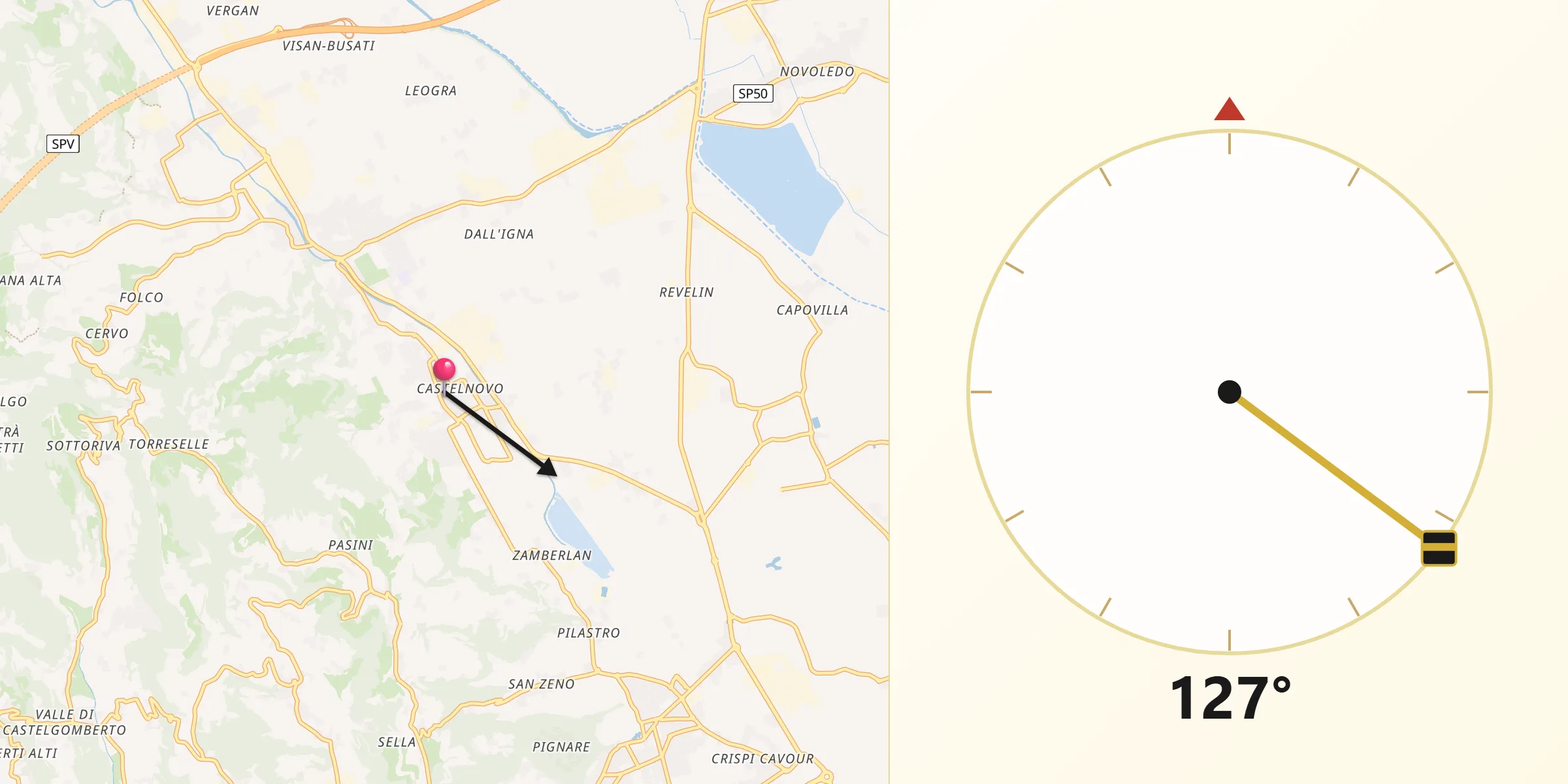 Direzione della Qibla da Castelnovo