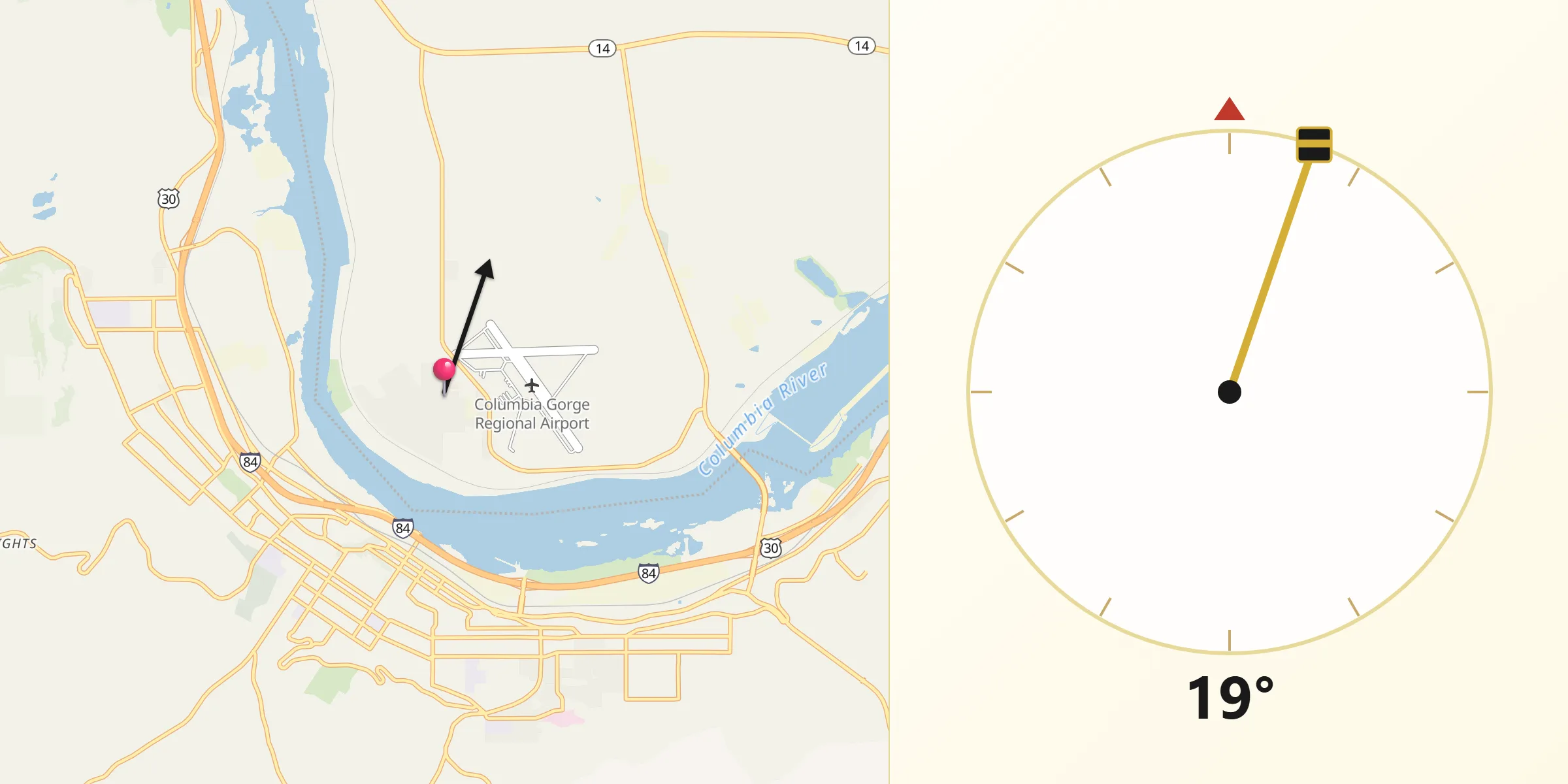 Qibla Direction from Dallesport