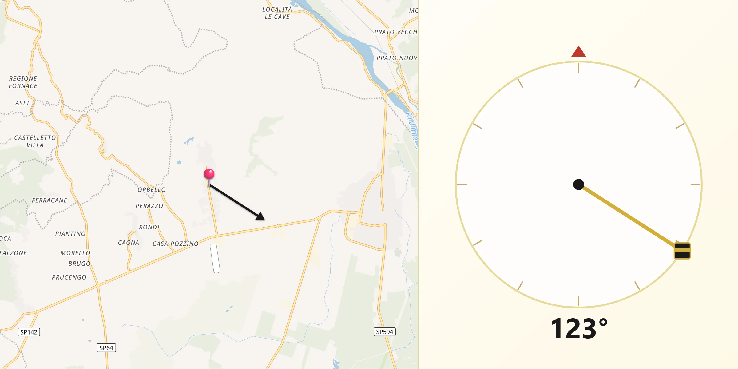 Direzione della Qibla da Lozzolo