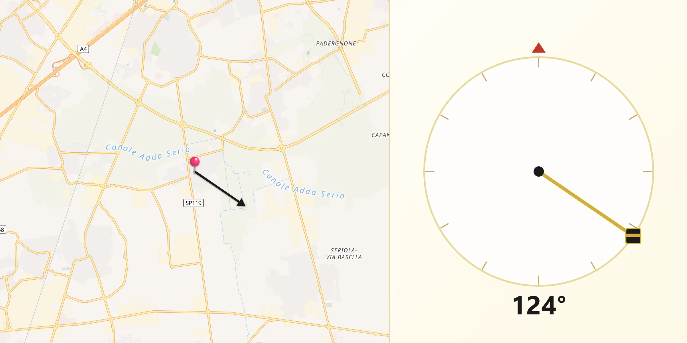 Direzione della Qibla da Comun Nuovo