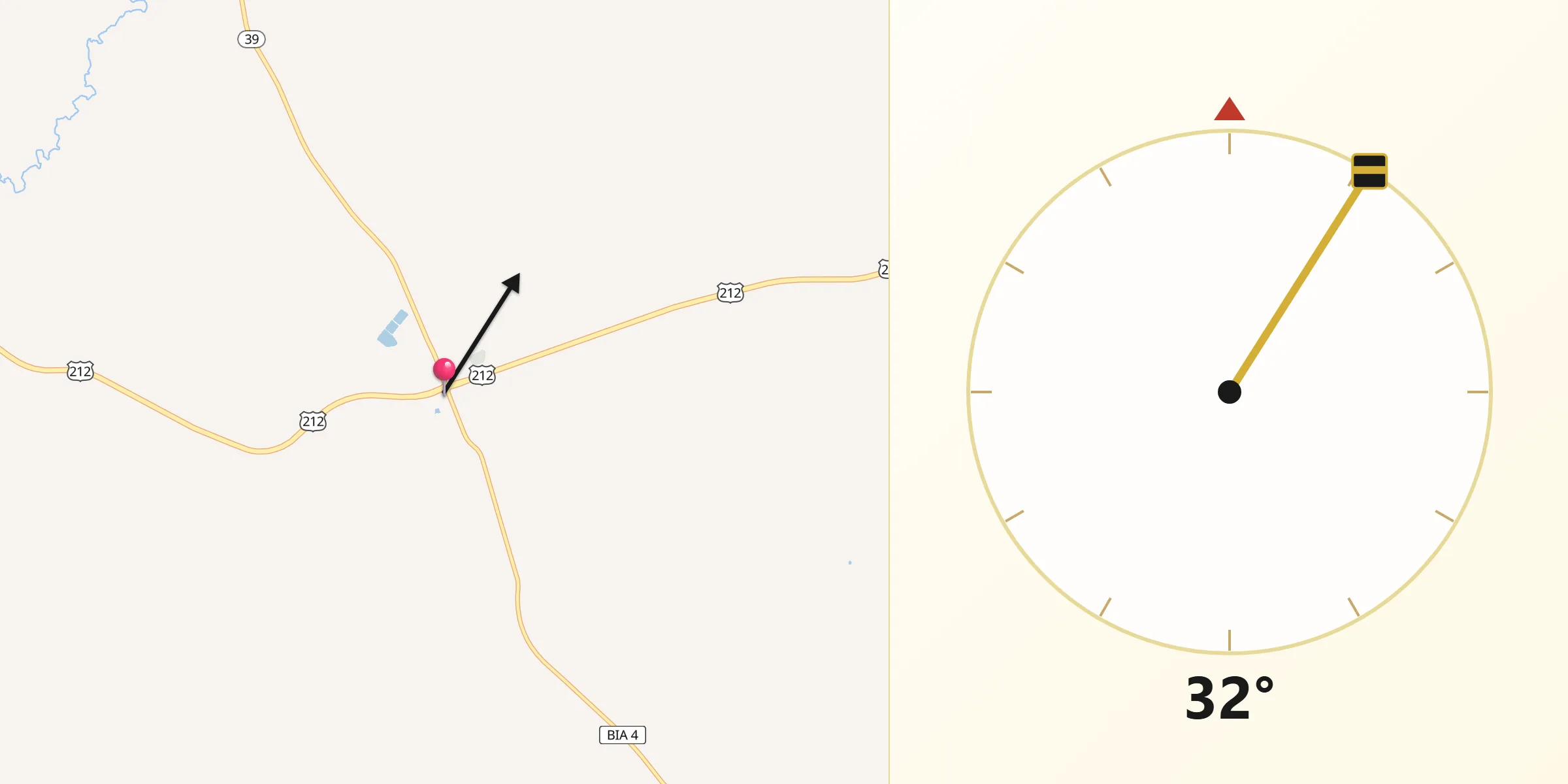 Qibla Direction from Lame Deer