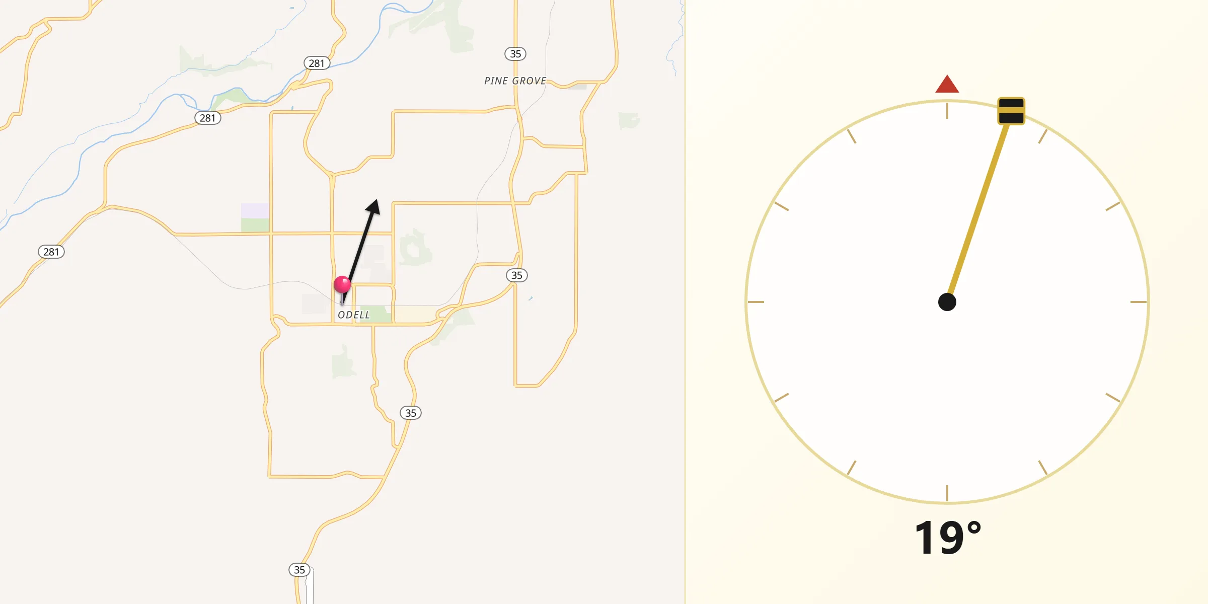 Qibla Direction from Odell