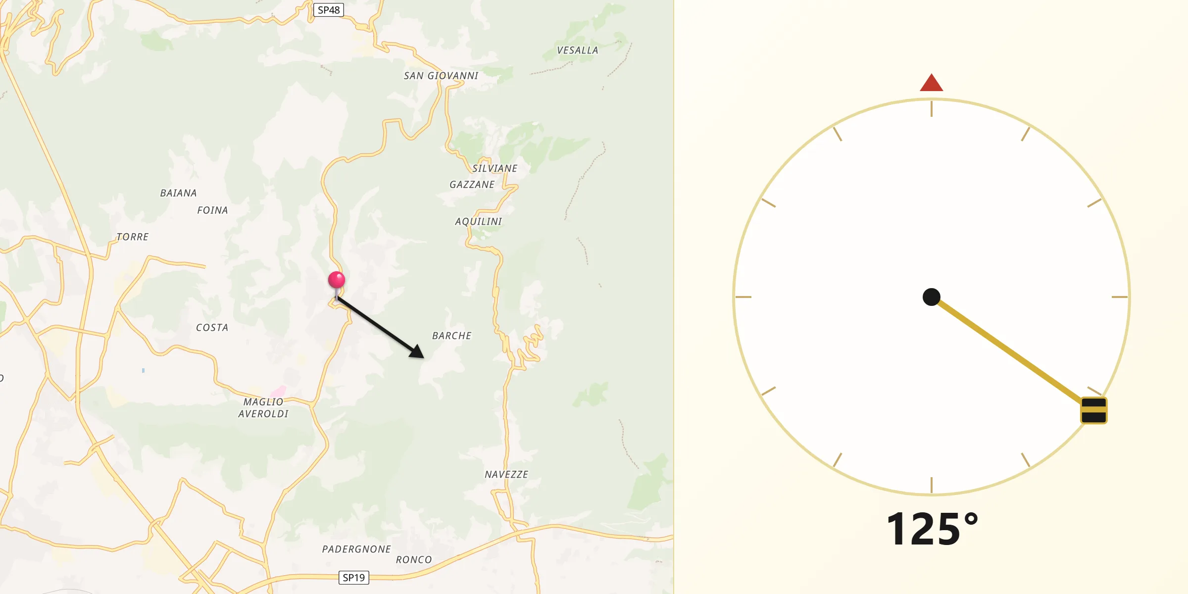 Direzione della Qibla da Ome