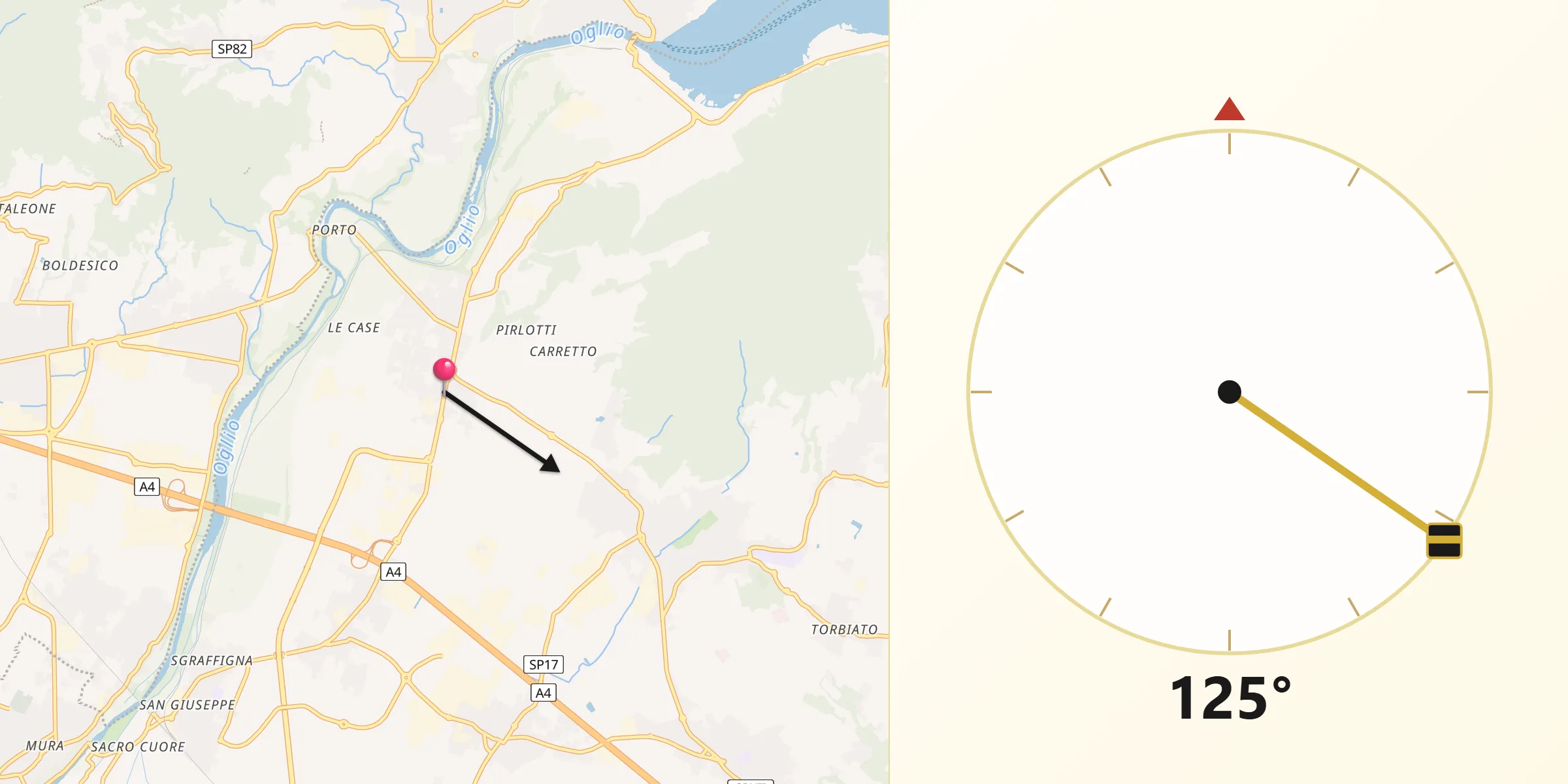 Direzione della Qibla da Capriolo