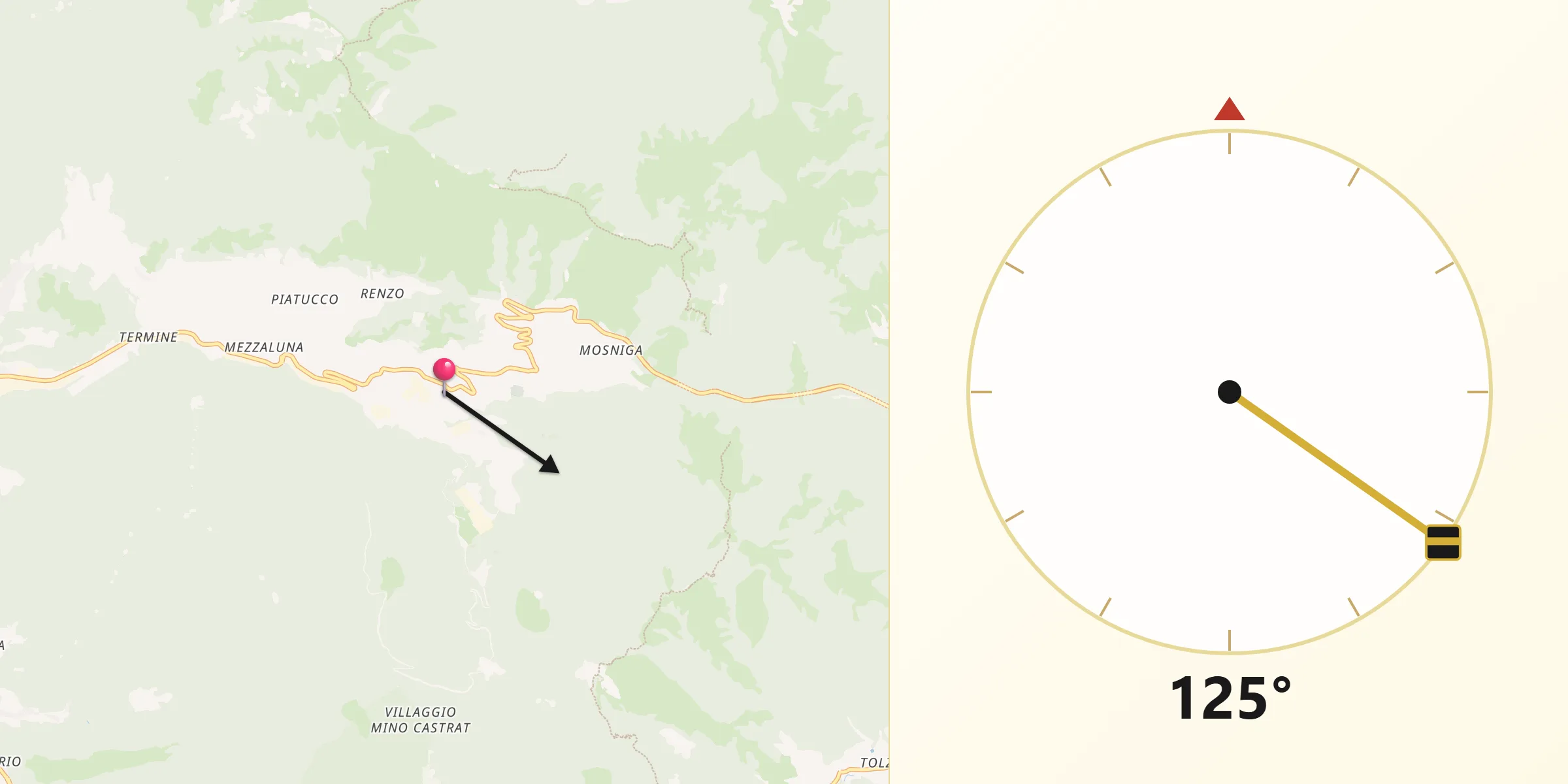 Direzione della Qibla da Lumezzane