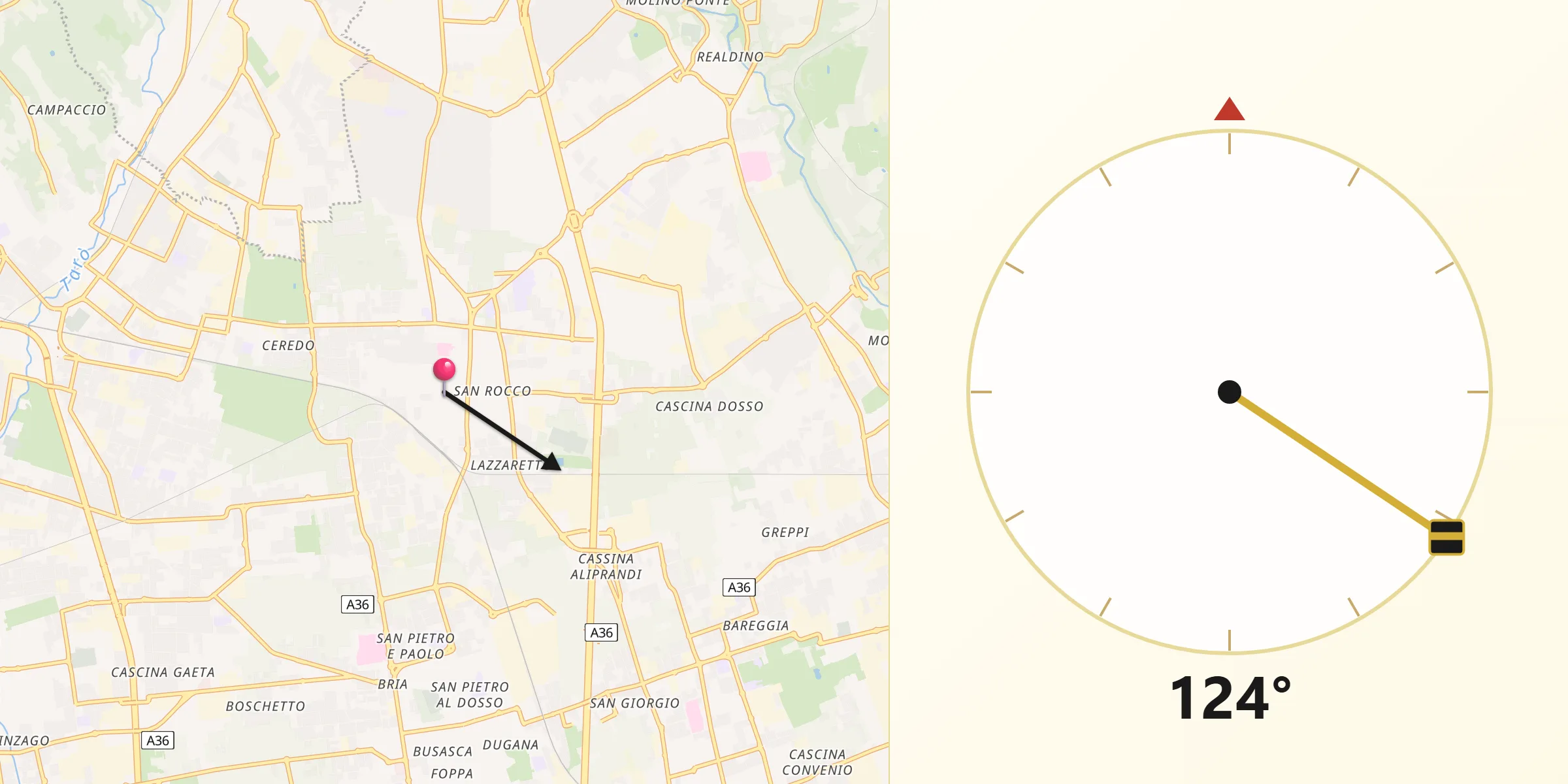 Direzione della Qibla da Seregno