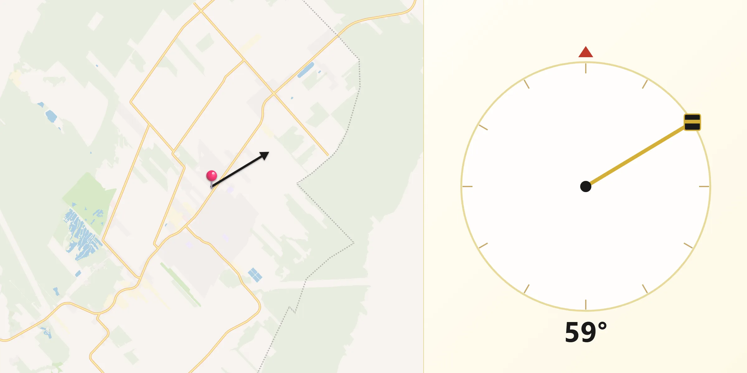 Qibla Direction from Saint-Amable