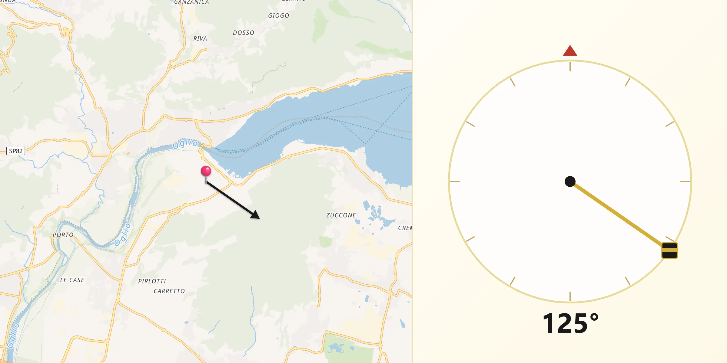 Direzione della Qibla da Paratico