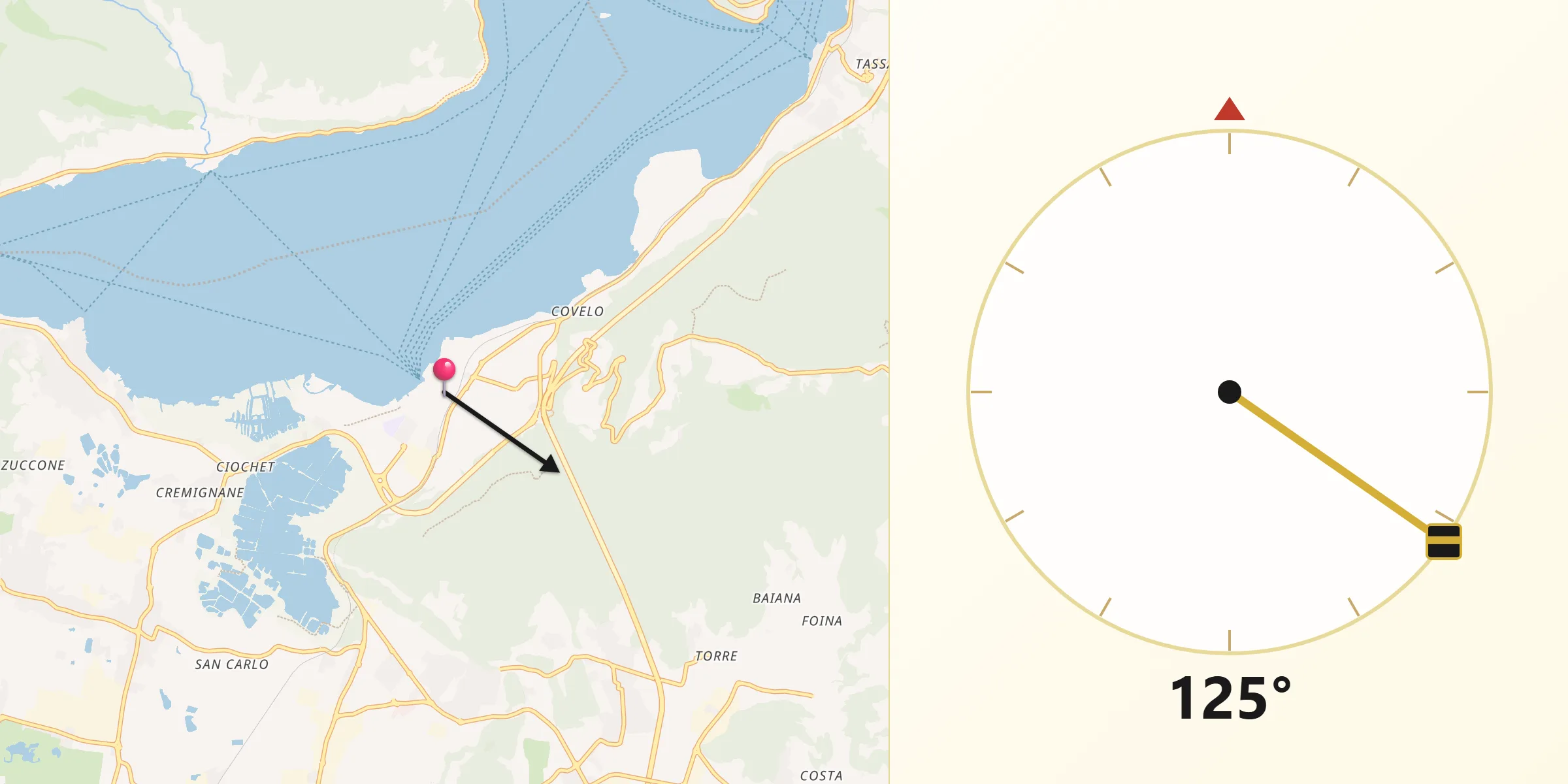 Direzione della Qibla da Iseo