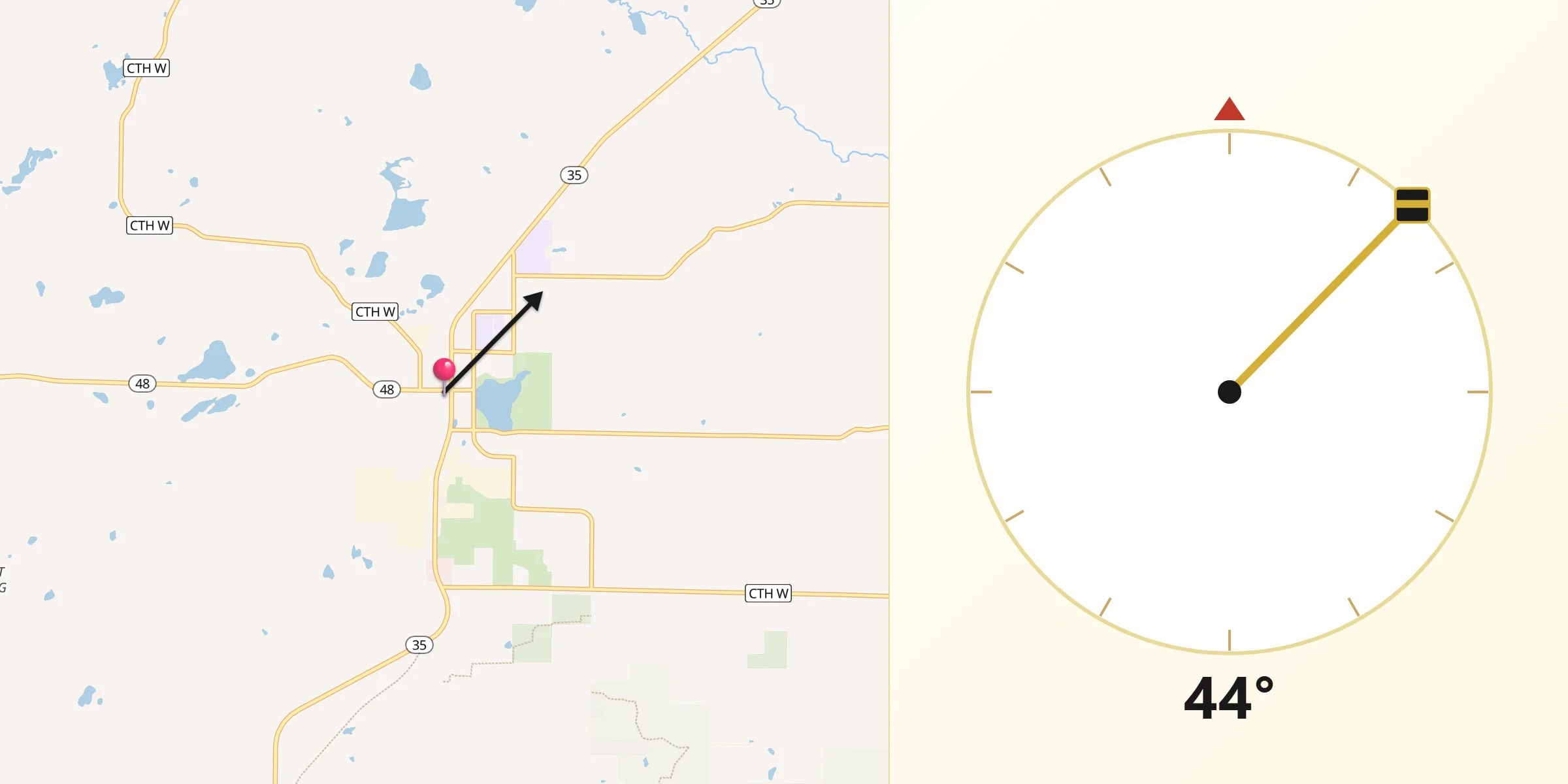 Qibla Direction from Frederic