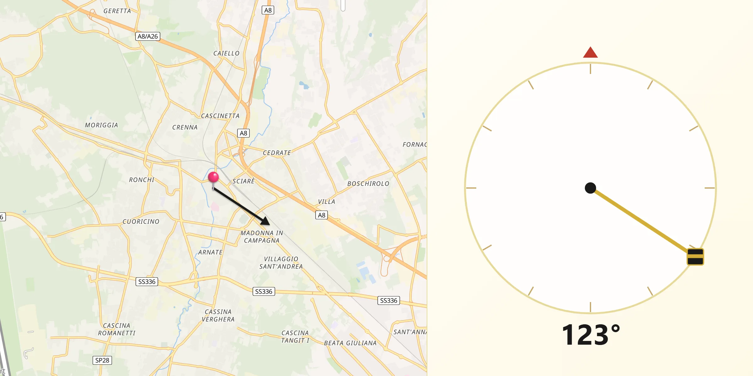Drejtimi i Qibles nga Gallarate