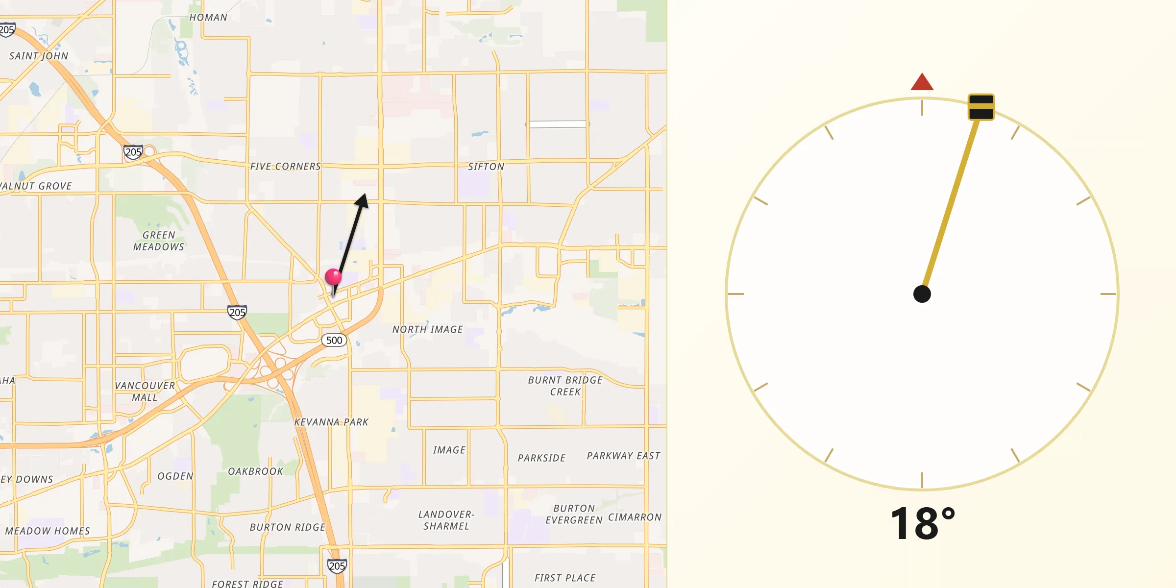 Qibla Direction from Orchards