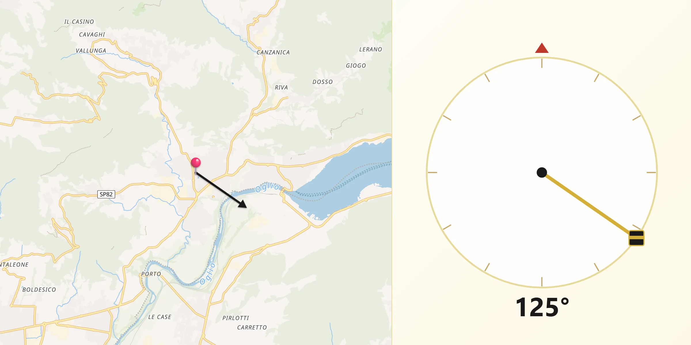 Direzione della Qibla da Villongo