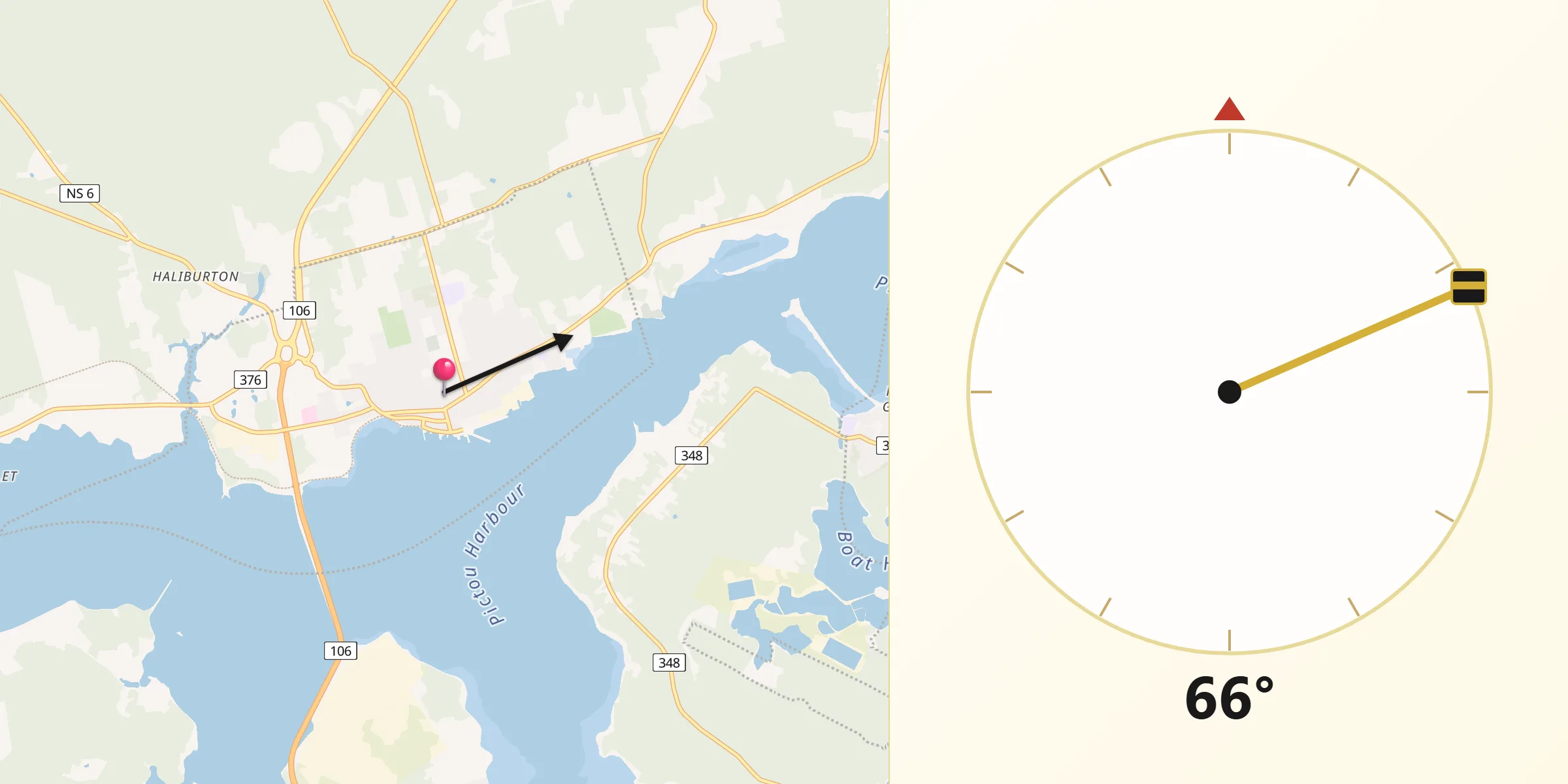 Qibla Direction from Pictou