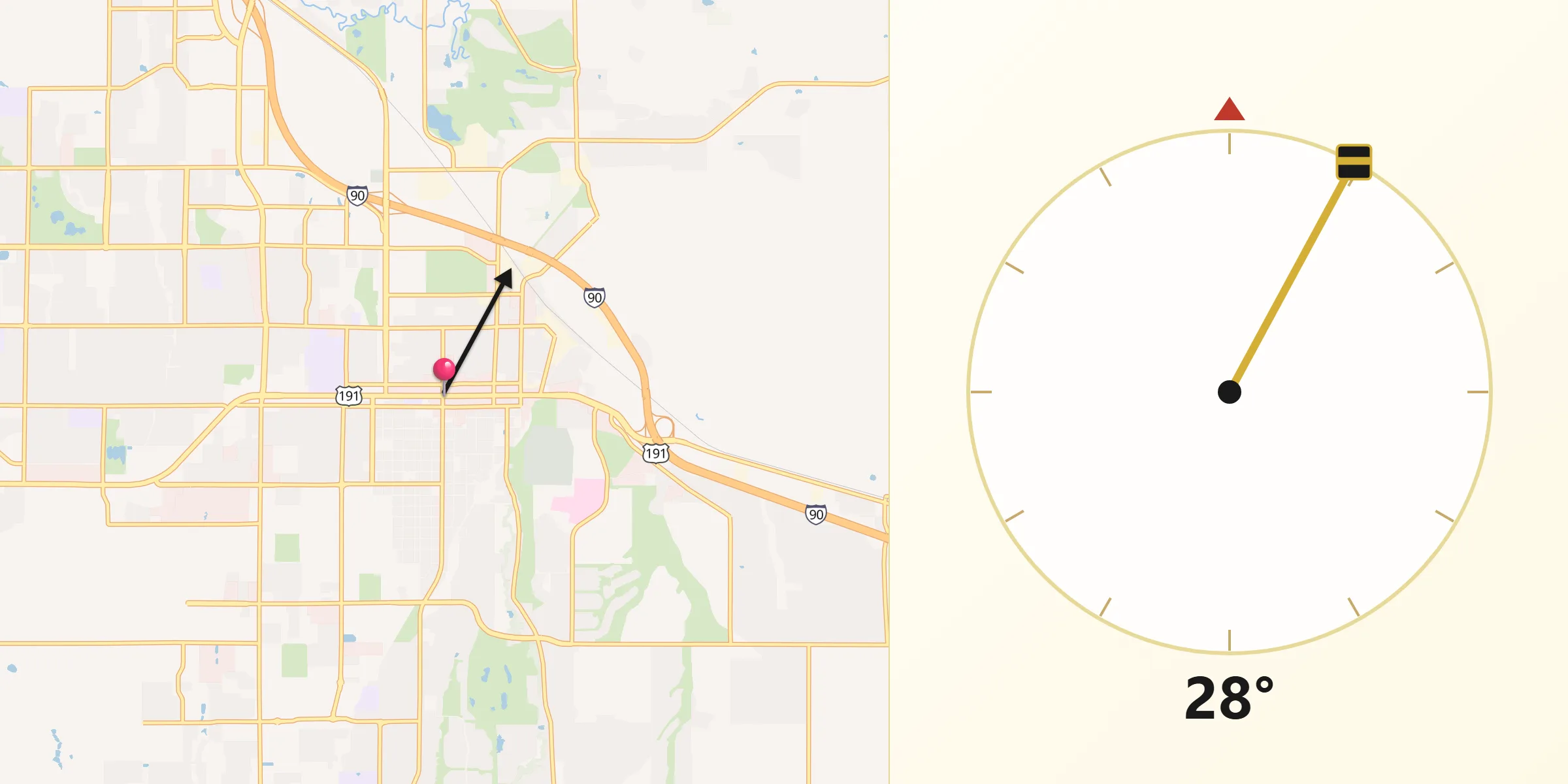 Qibla Direction from Bozeman