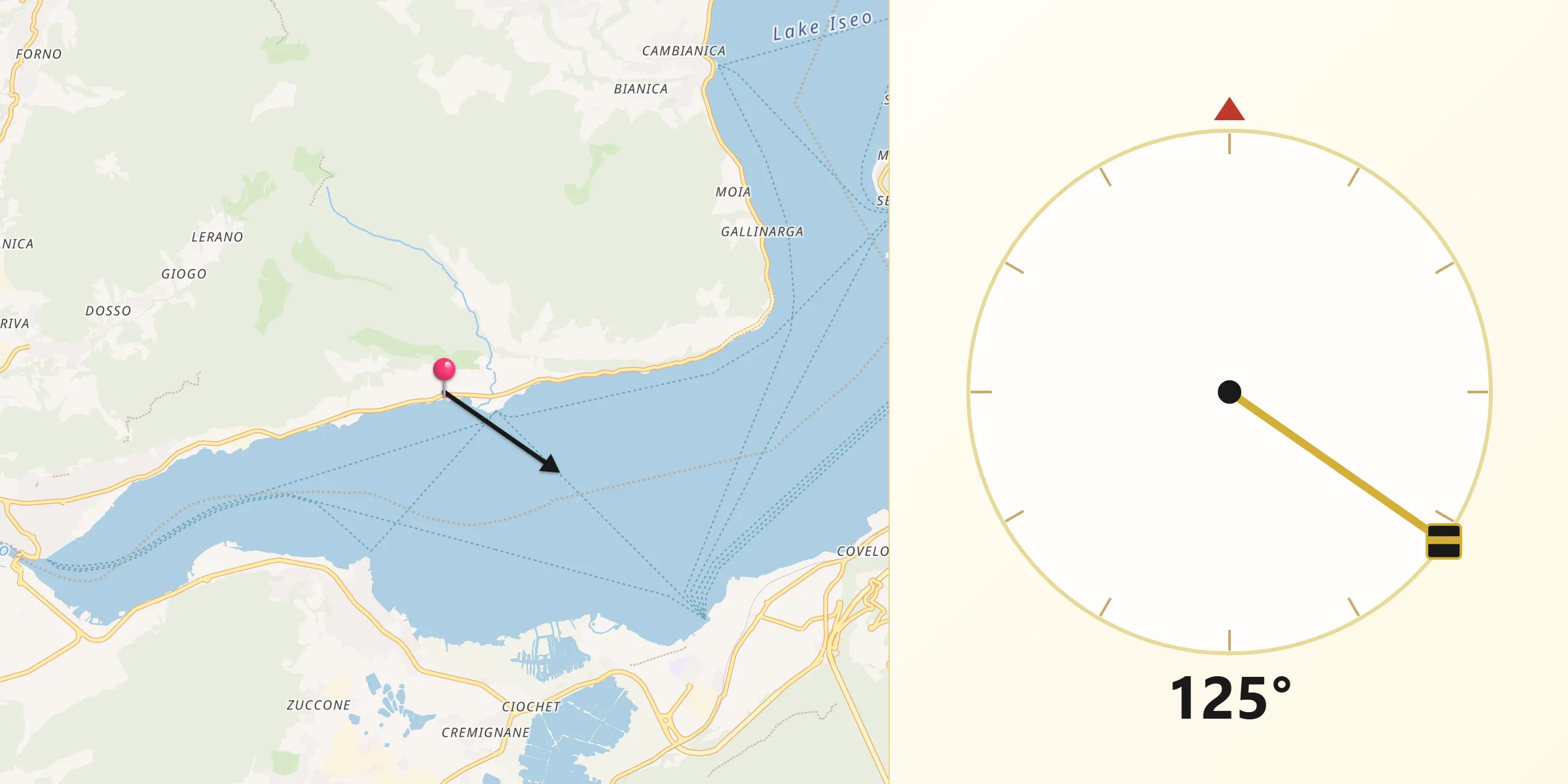 Direzione della Qibla da Predore
