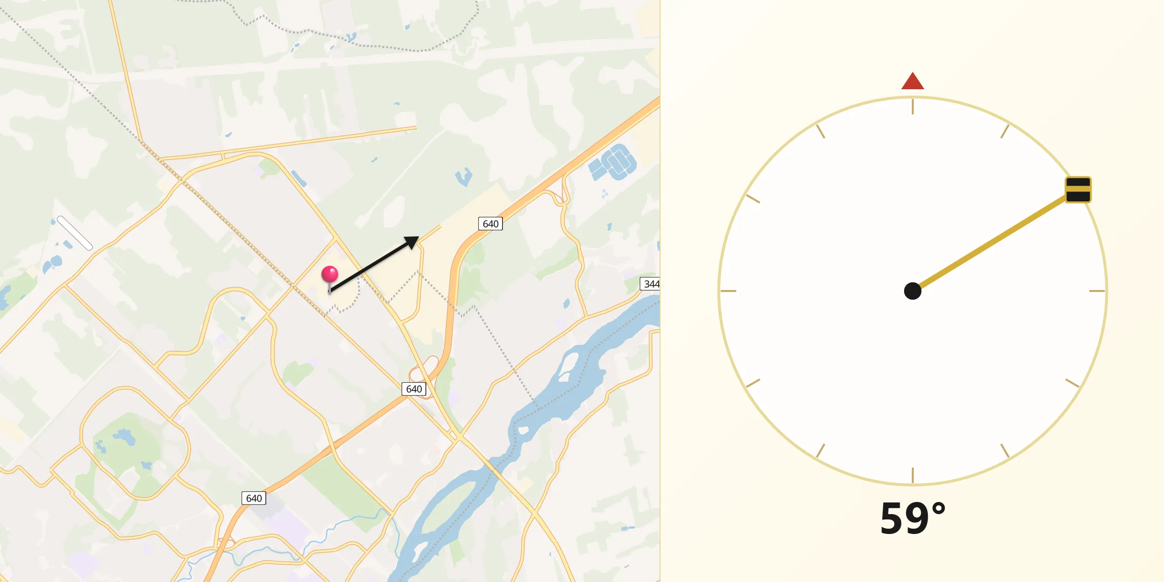 Qibla Direction from Lorraine