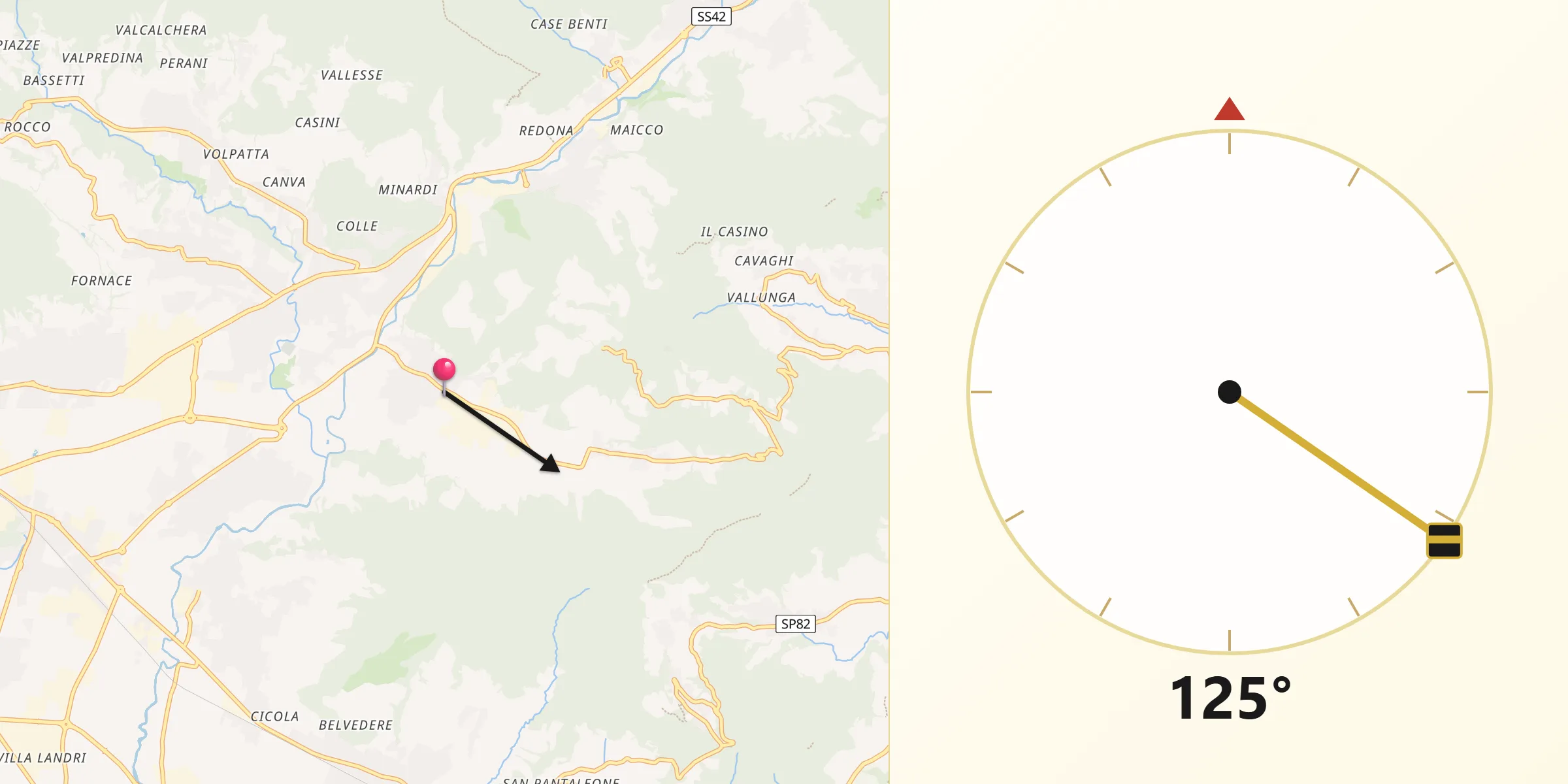Direzione della Qibla da Zandobbio