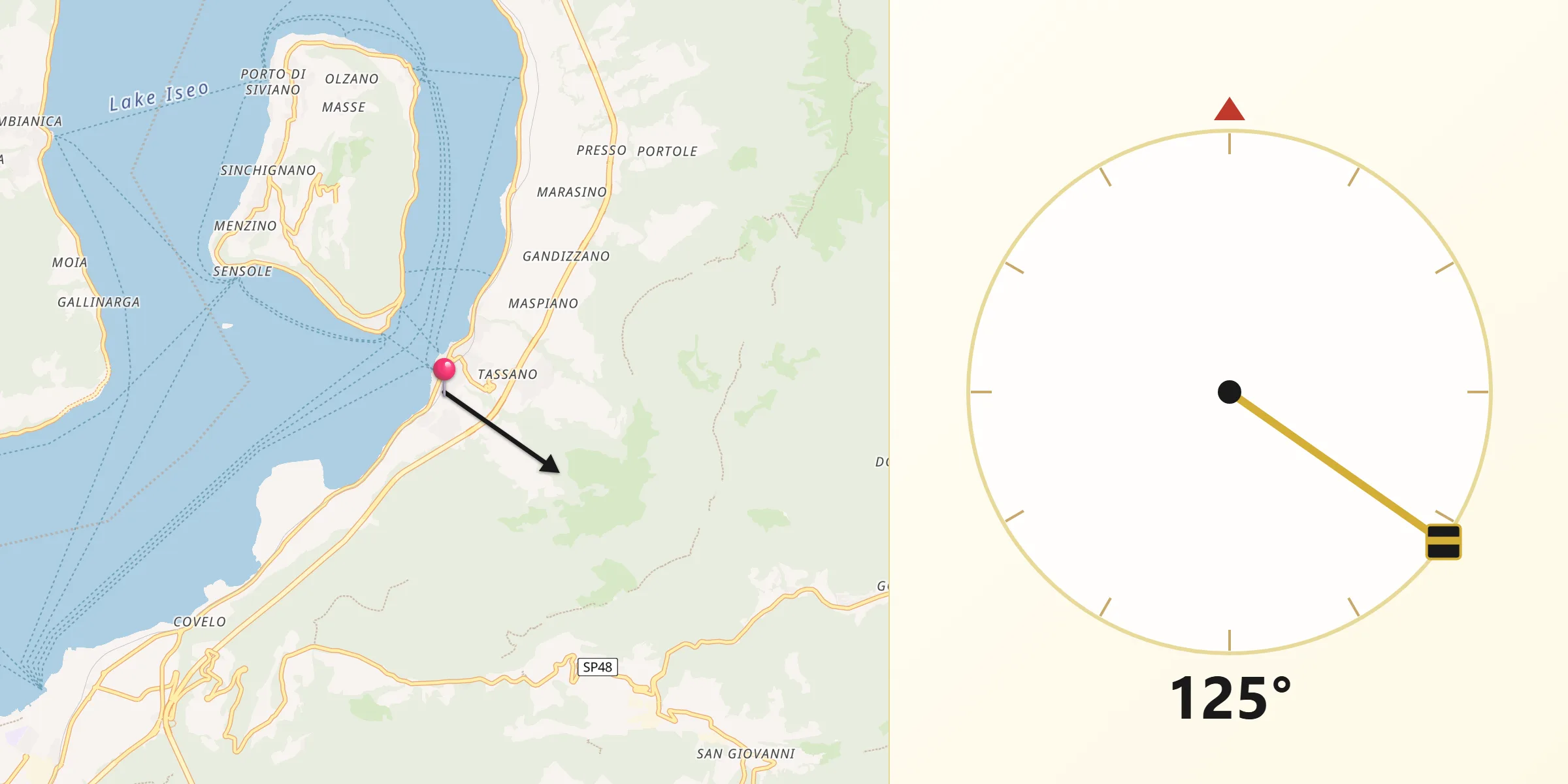 Direzione della Qibla da Sulzano