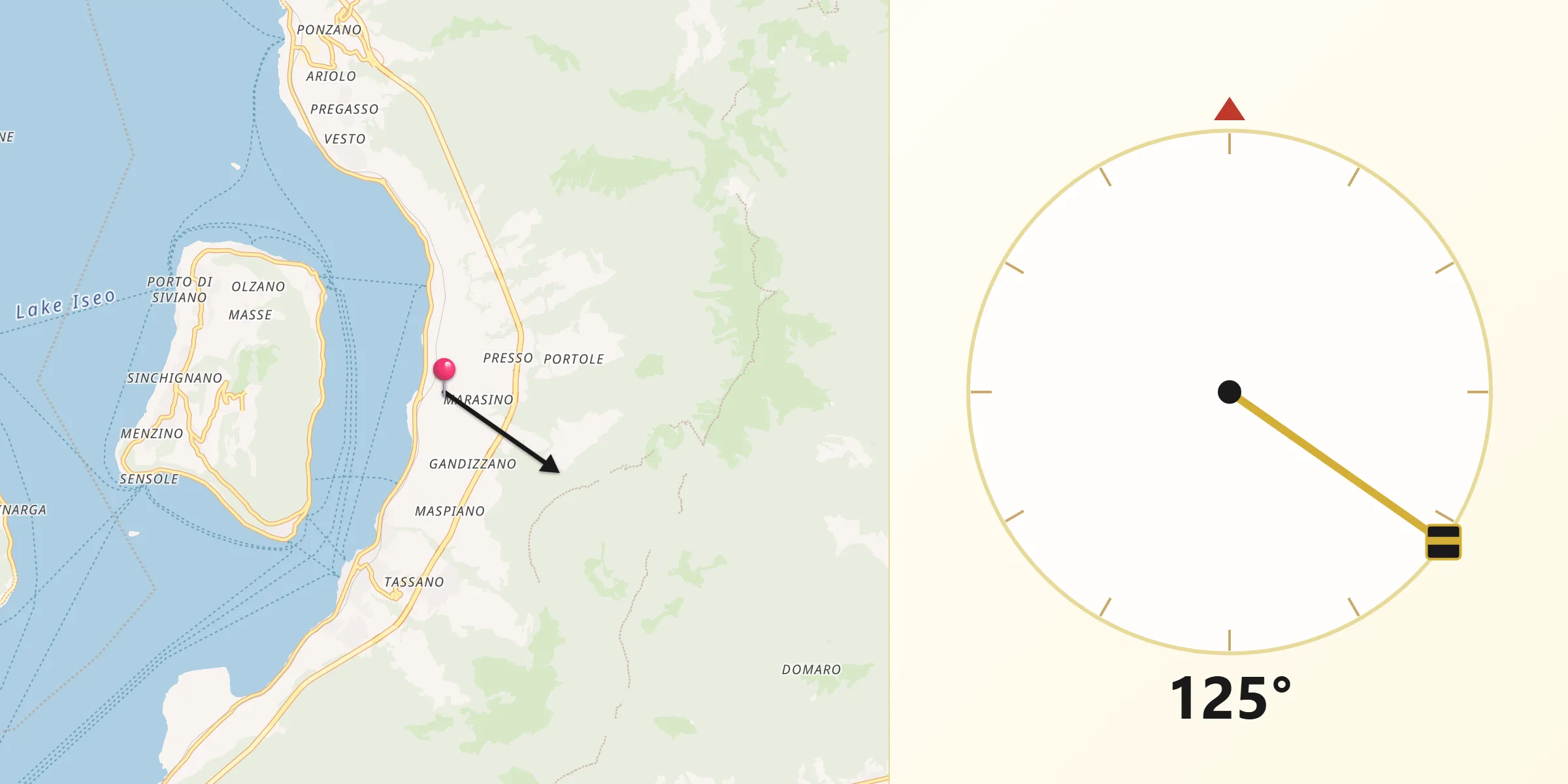 Direzione della Qibla da Sale Marasino