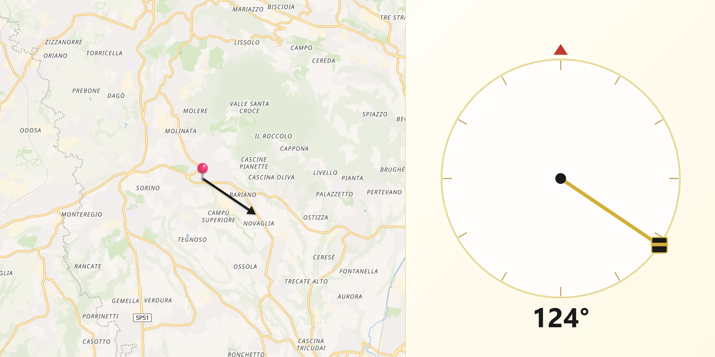 Direzione della Qibla da Missaglia