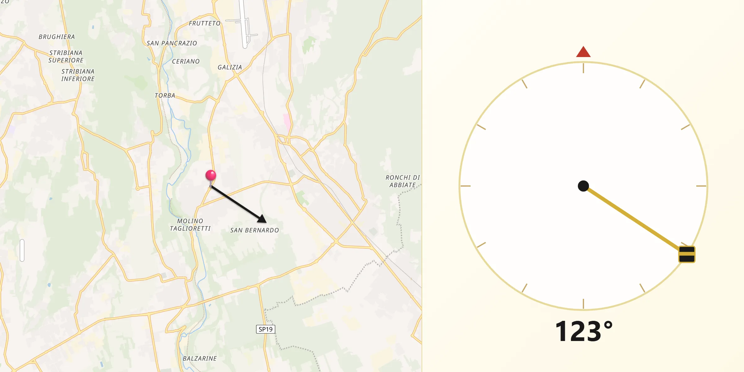 Direzione della Qibla da Lonate Ceppino