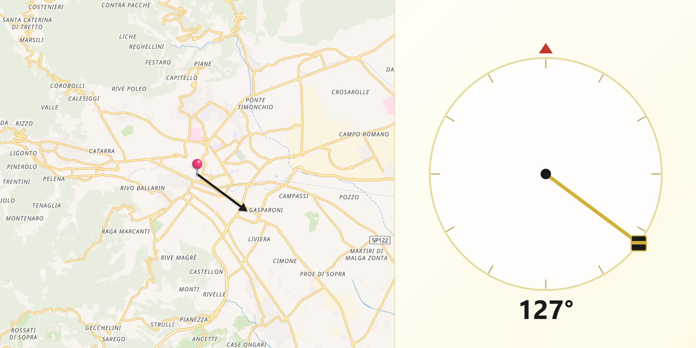 Direzione della Qibla da Schio