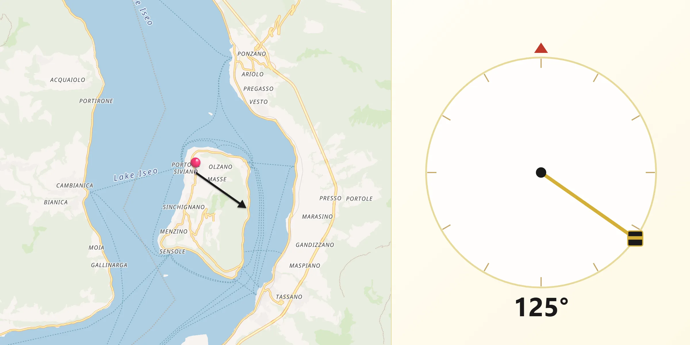 Direzione della Qibla da Siviano
