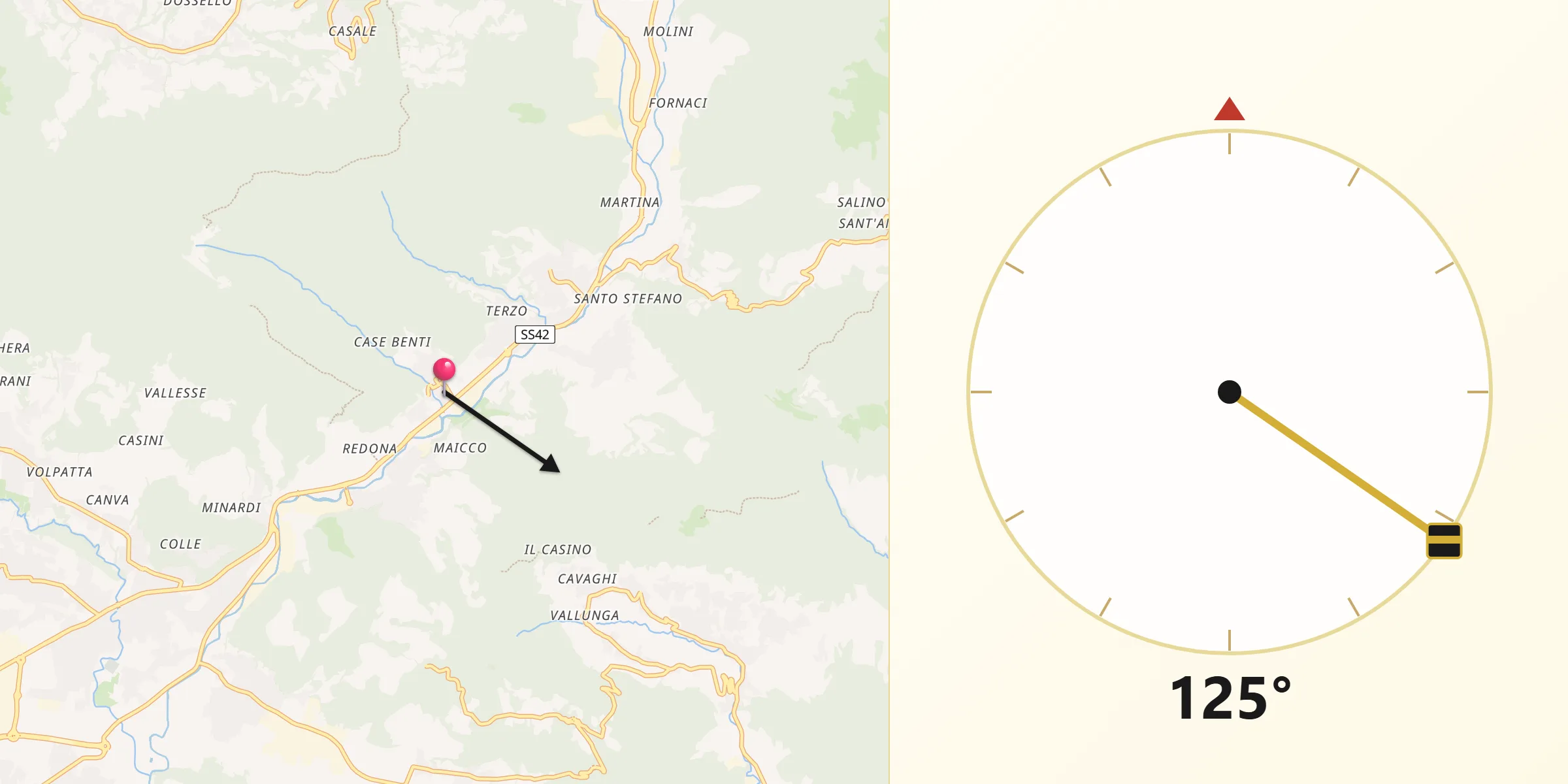 Direzione della Qibla da Luzzana