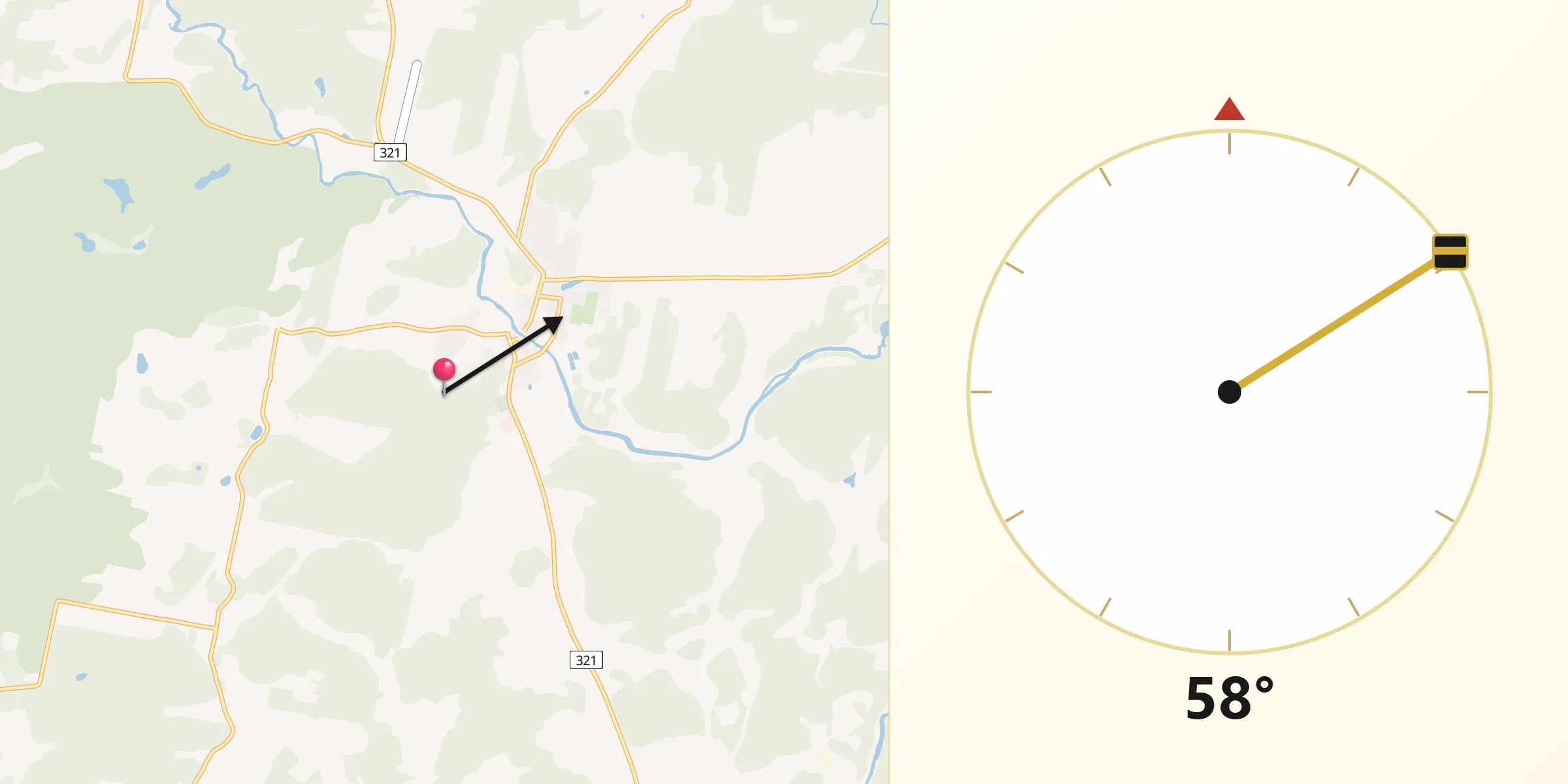 Qibla Direction from Saint-André-Avellin