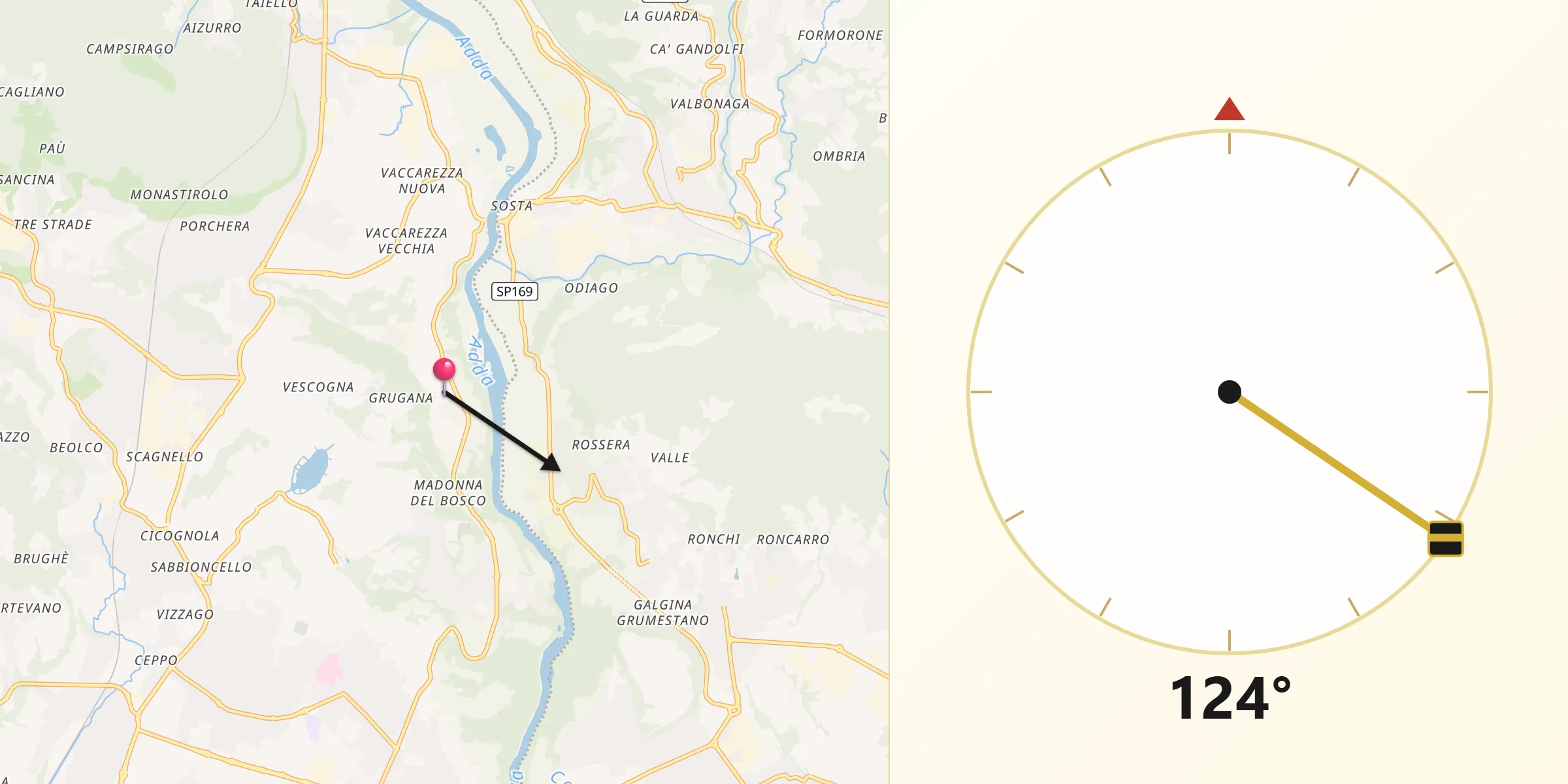 Direzione della Qibla da Arlate