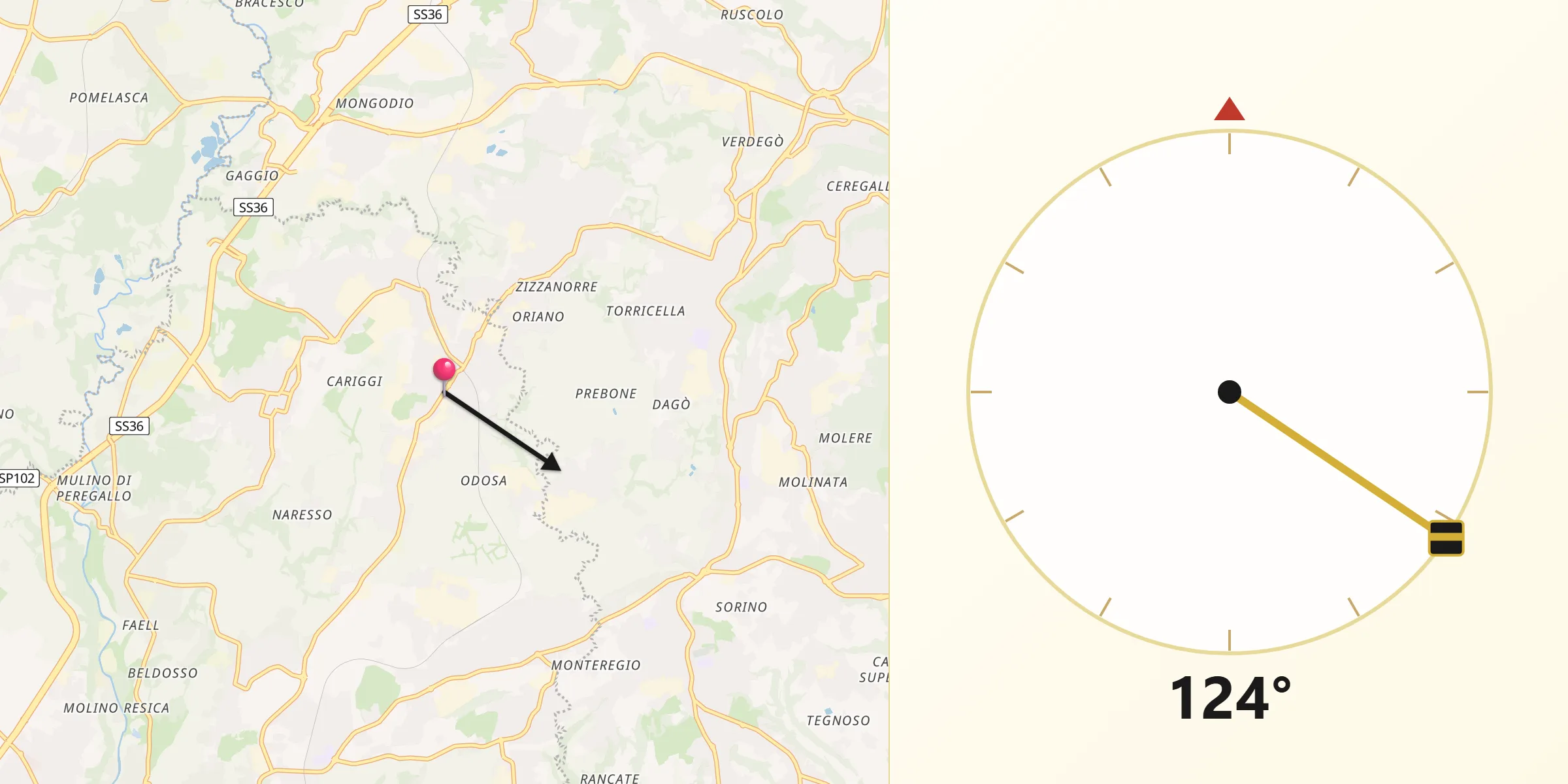 Direzione della Qibla da Renate