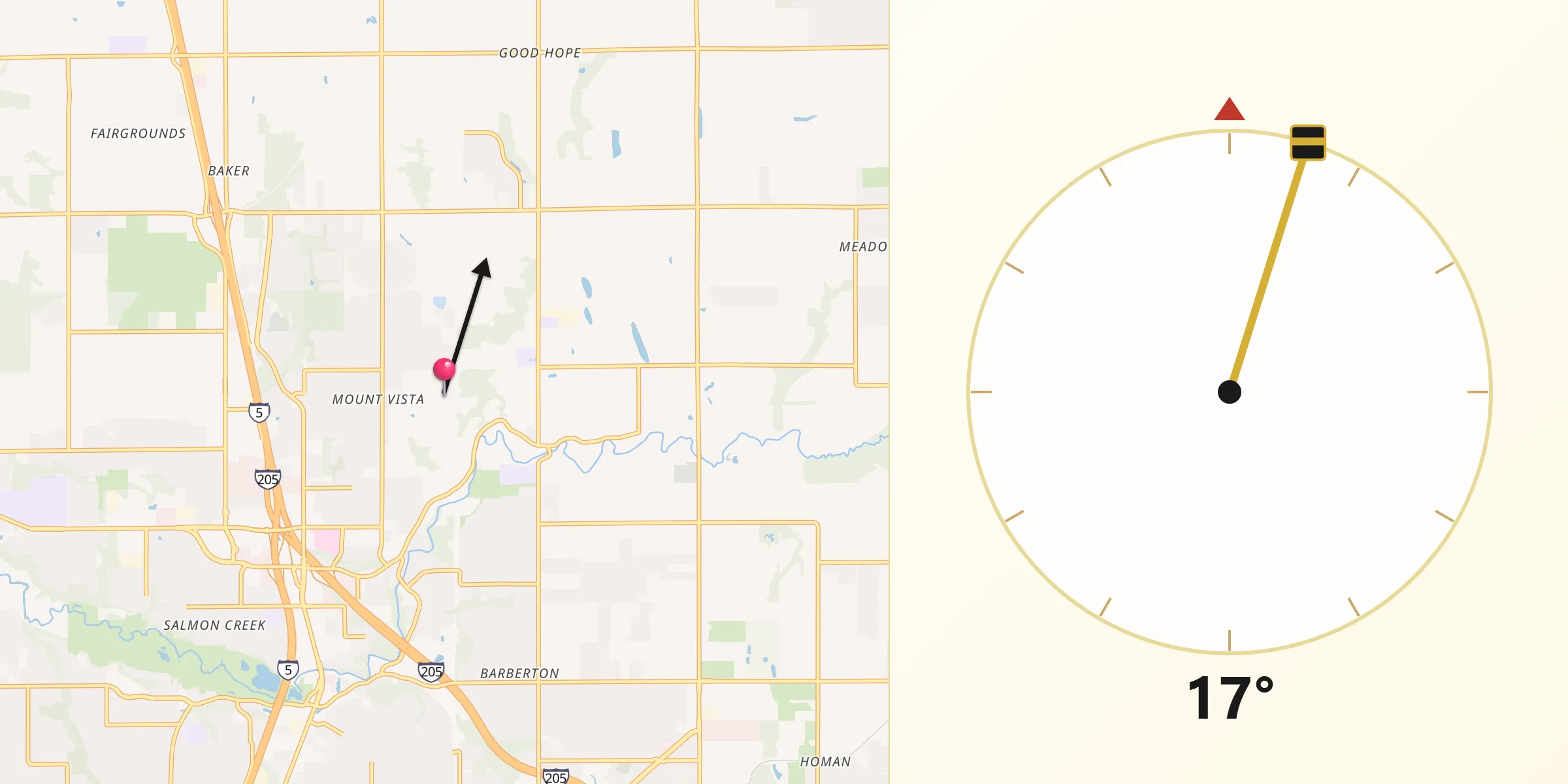 Qibla Direction from Mount Vista