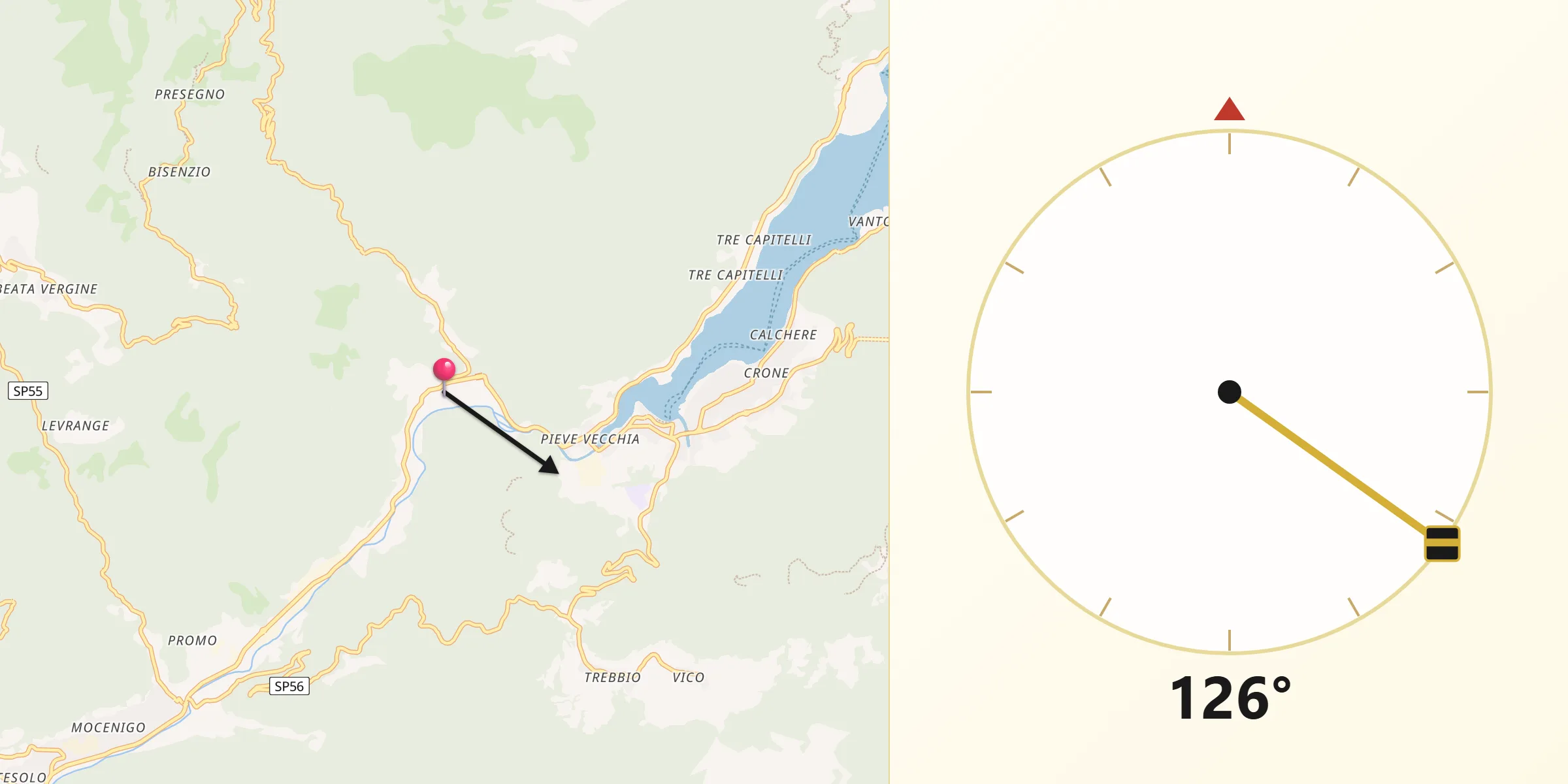 Direzione della Qibla da Lavenone