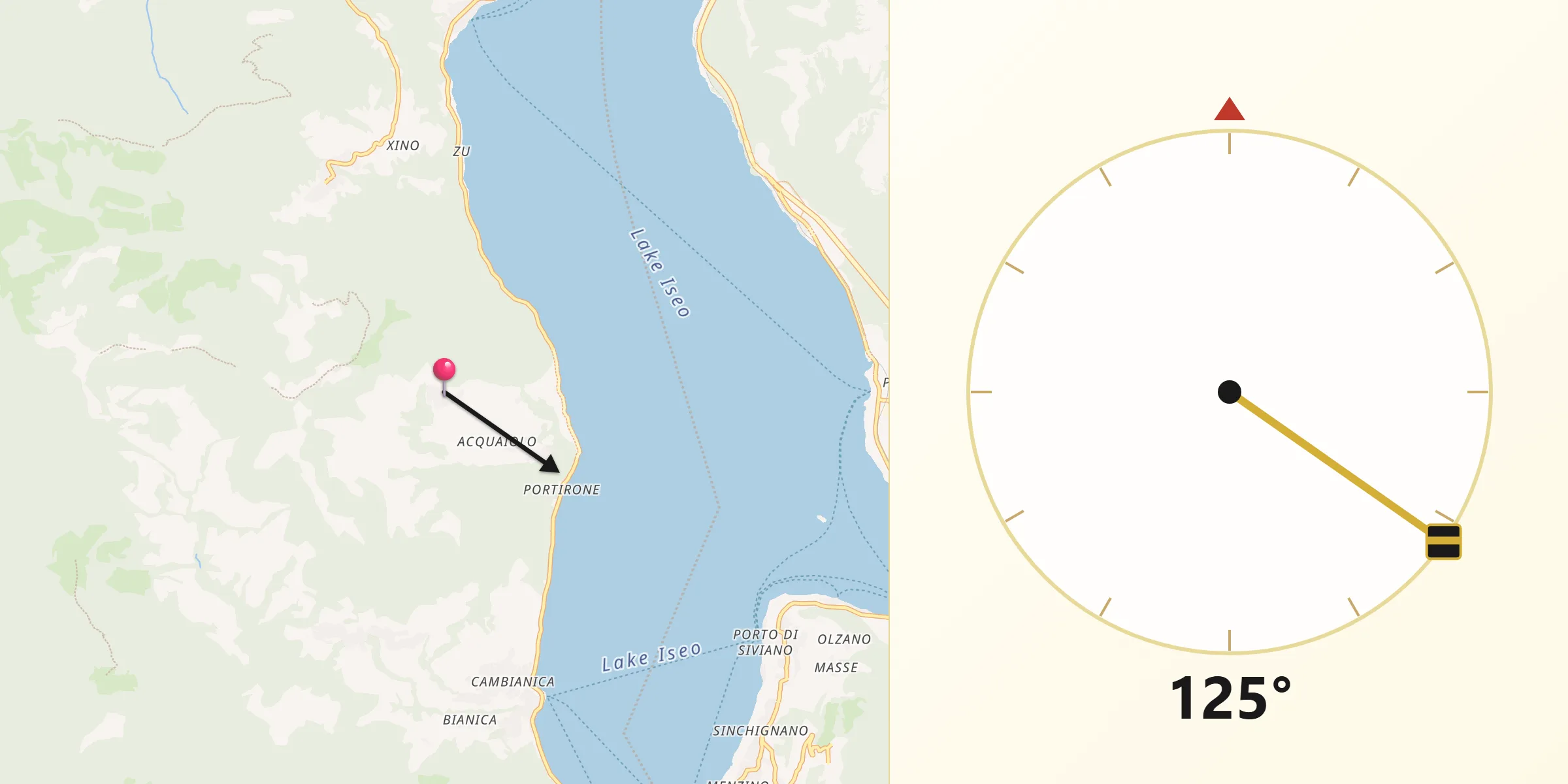 Direzione della Qibla da Parzanica