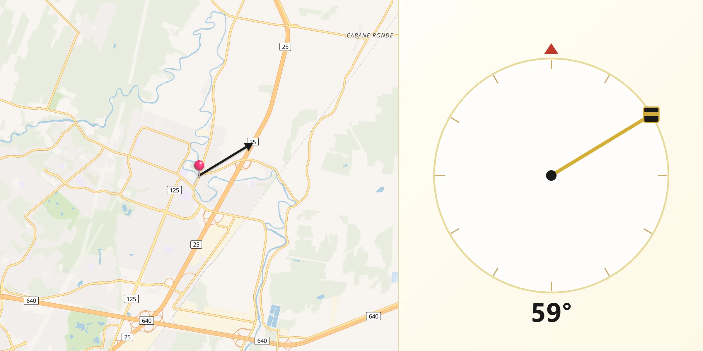 Qibla Direction from Mascouche