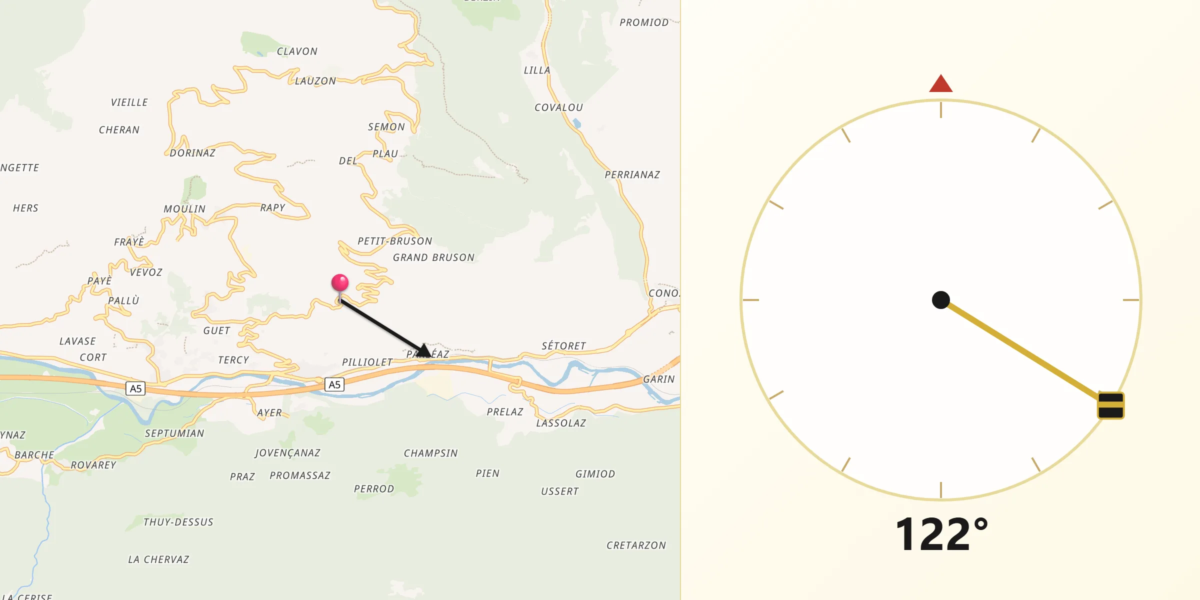 Direzione della Qibla da Saint-Denis