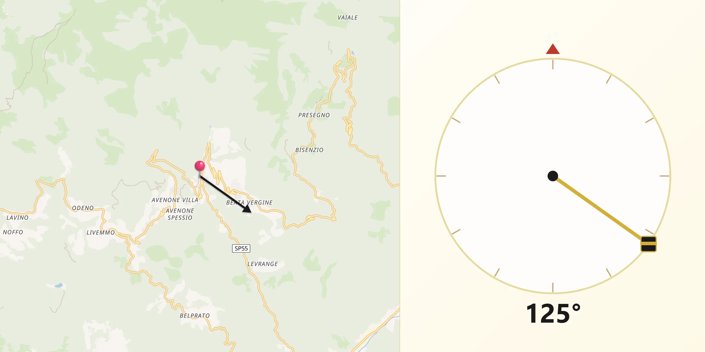 Direzione della Qibla da Pertica Bassa